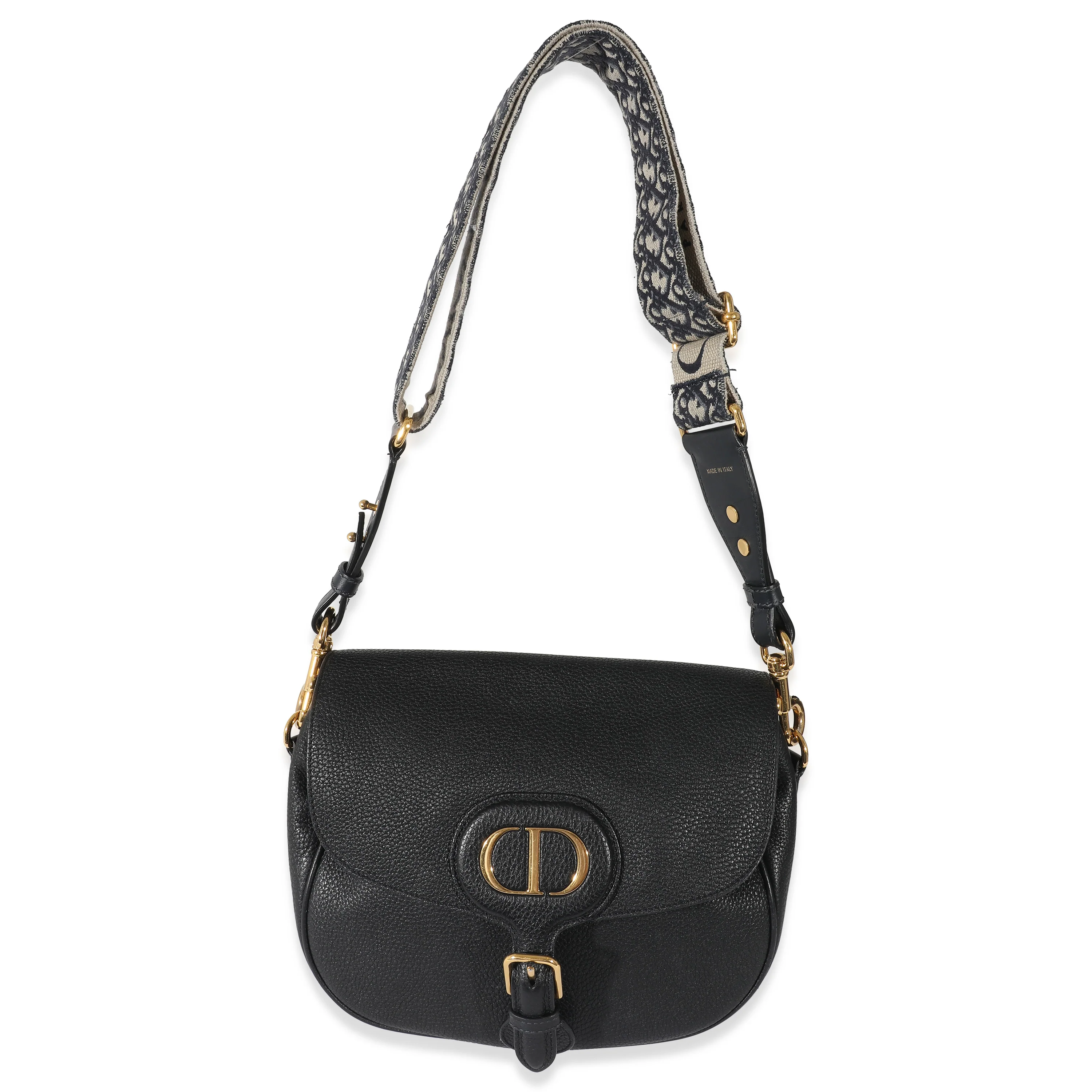 Christian Dior Black Grained Calfskin Large Bobby Flap Bag - Image 4