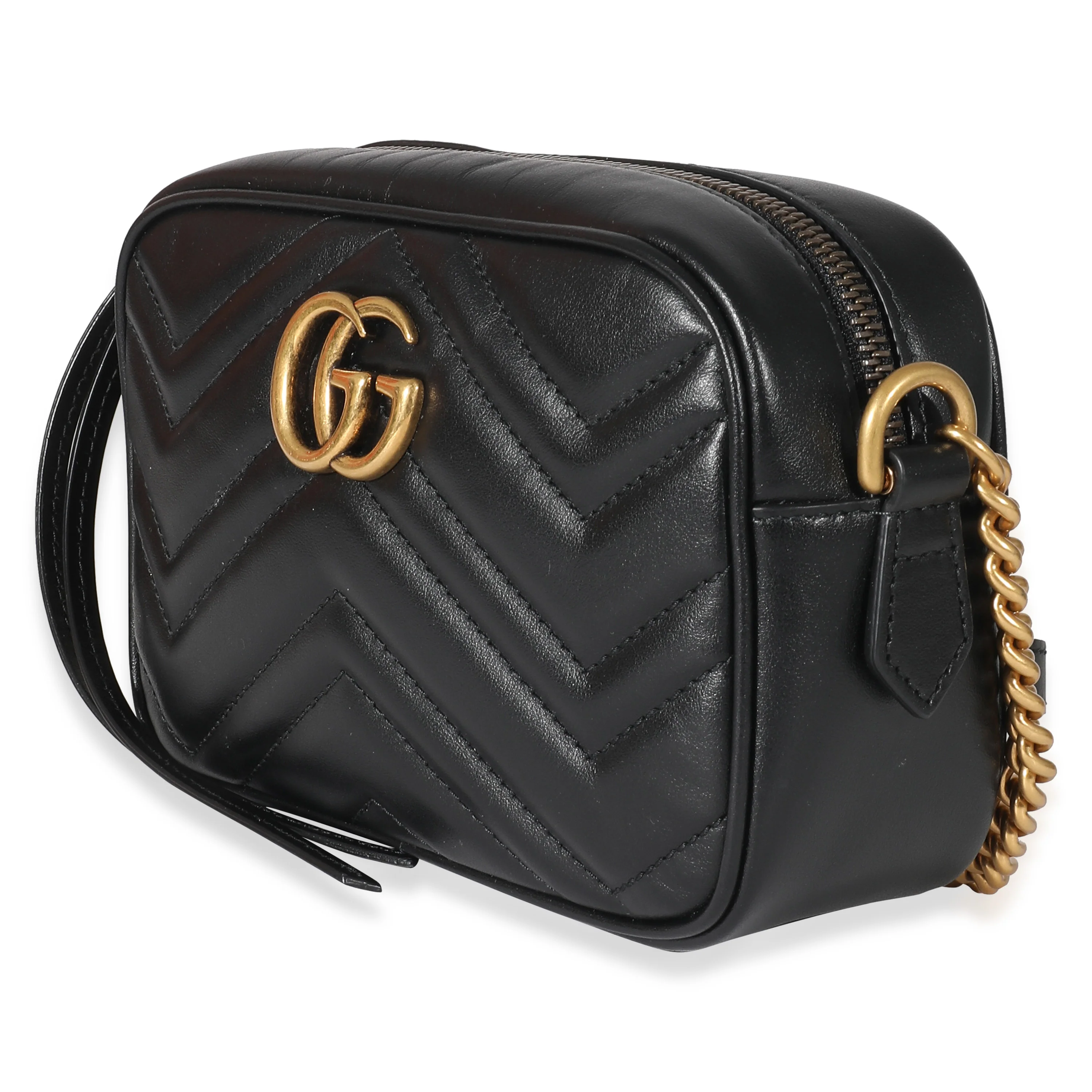 Gucci Black Matelasse Mini GG Marmont Shoulder Bag - Image 2
