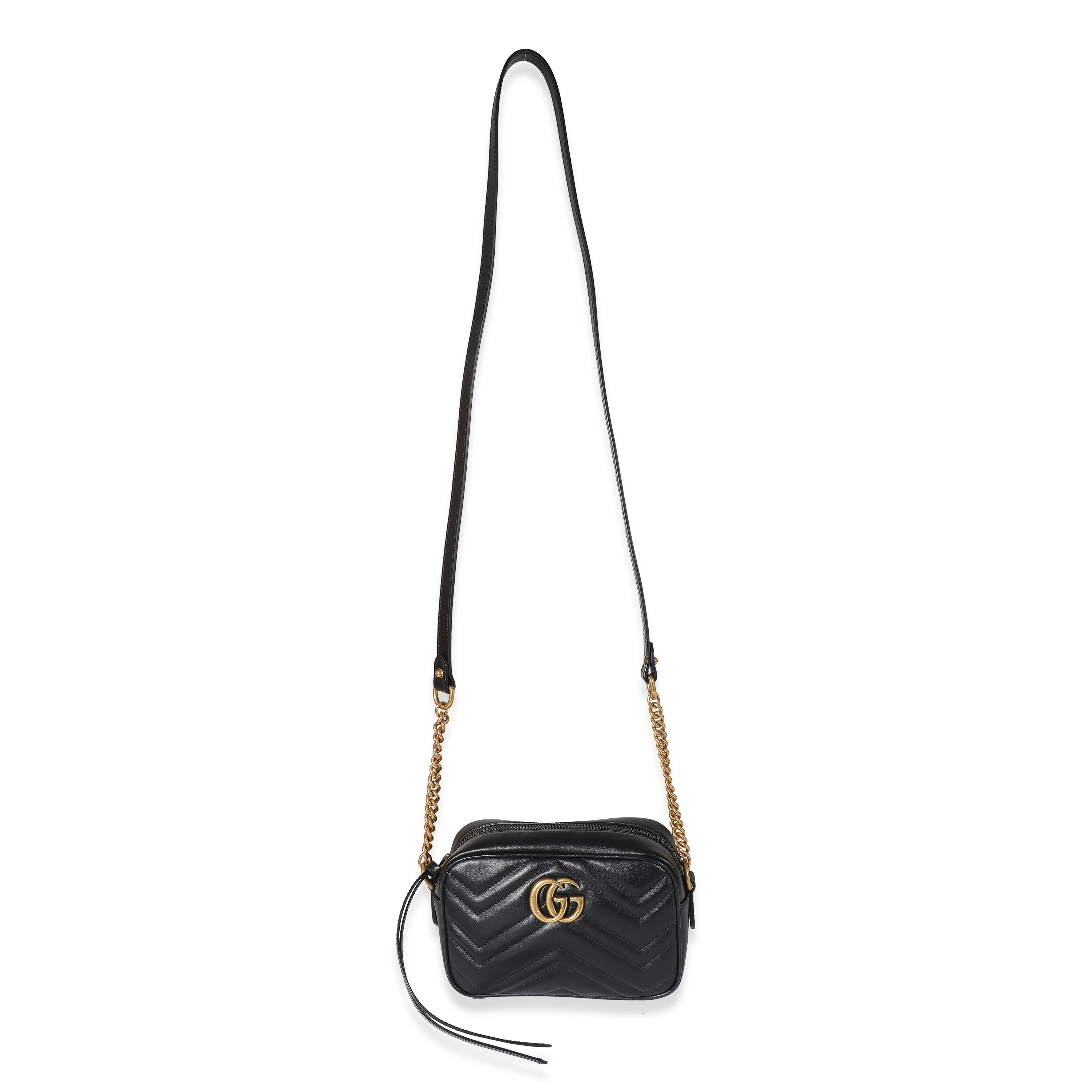 Gucci Black Matelasse Mini GG Marmont Shoulder Bag - Image 4