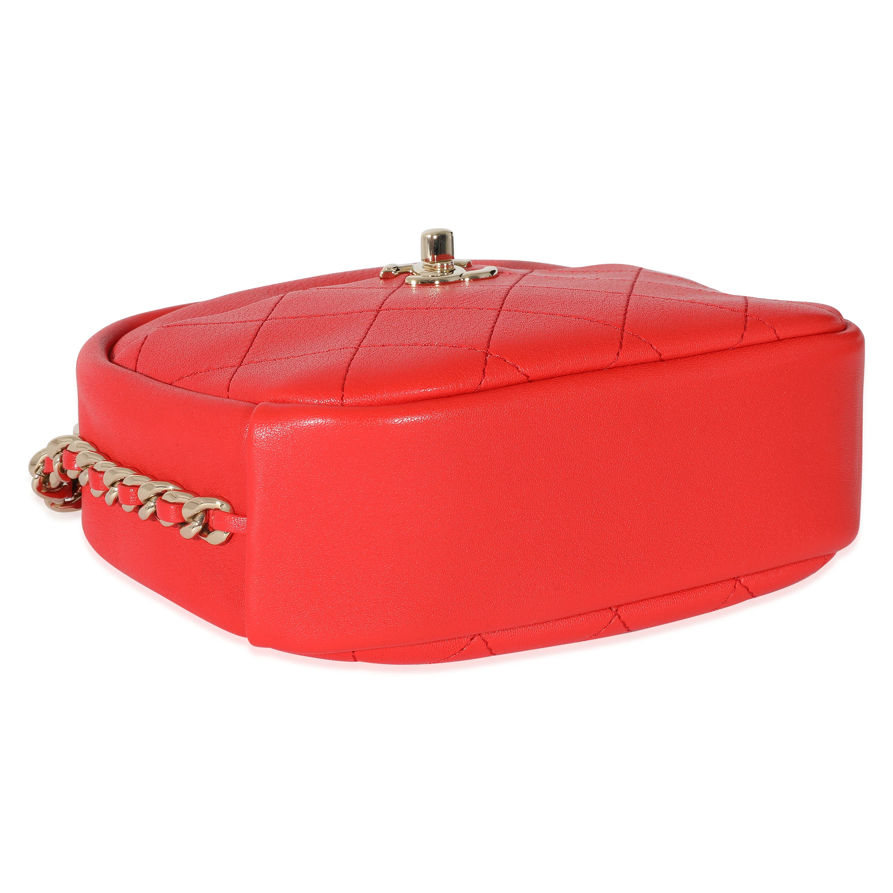Chanel 19C Red Goatskin Medium Casual Trip Camera Case - Image 3