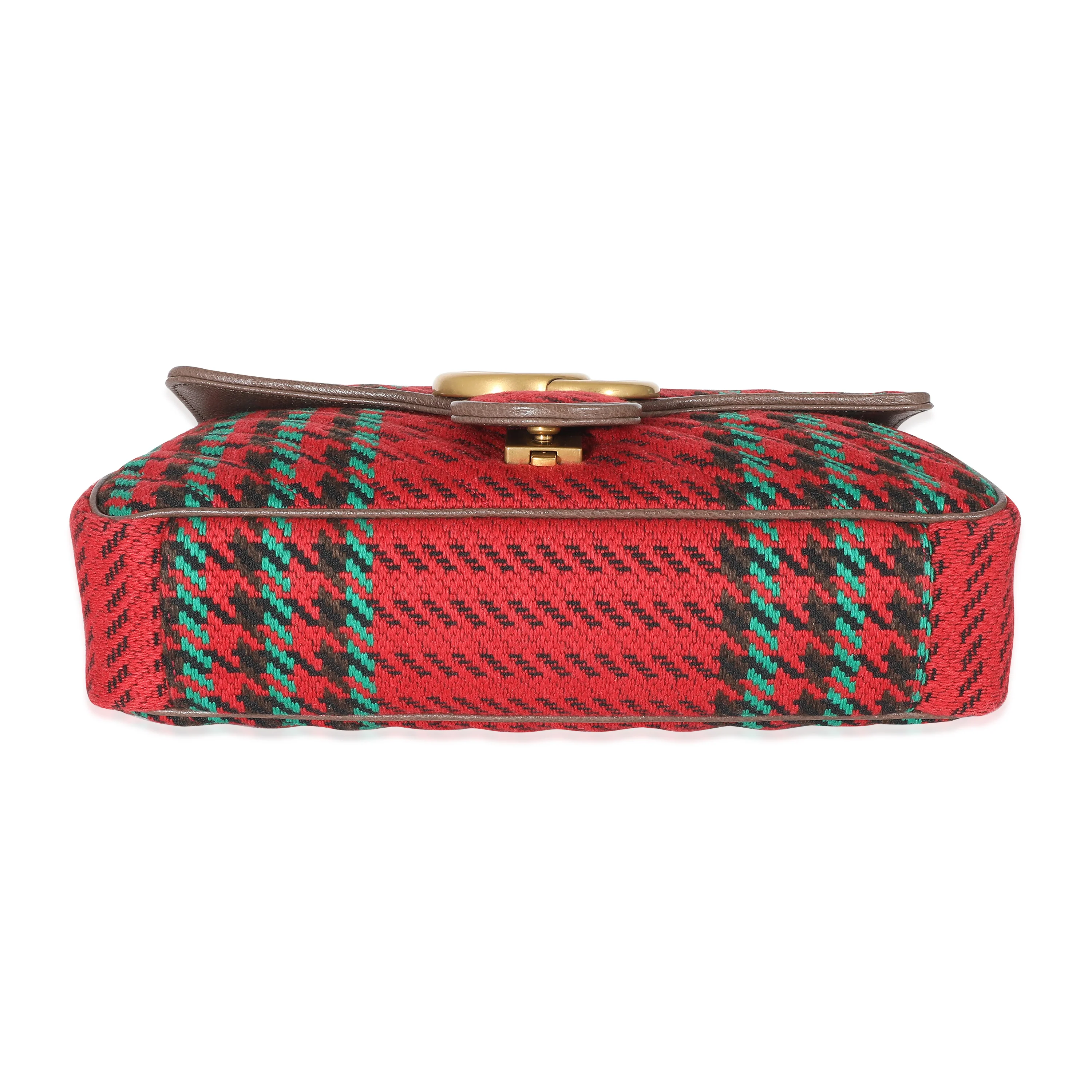 Gucci Multicolor Houndstooth Wool Small GG Marmont Shoulder Bag - Image 5