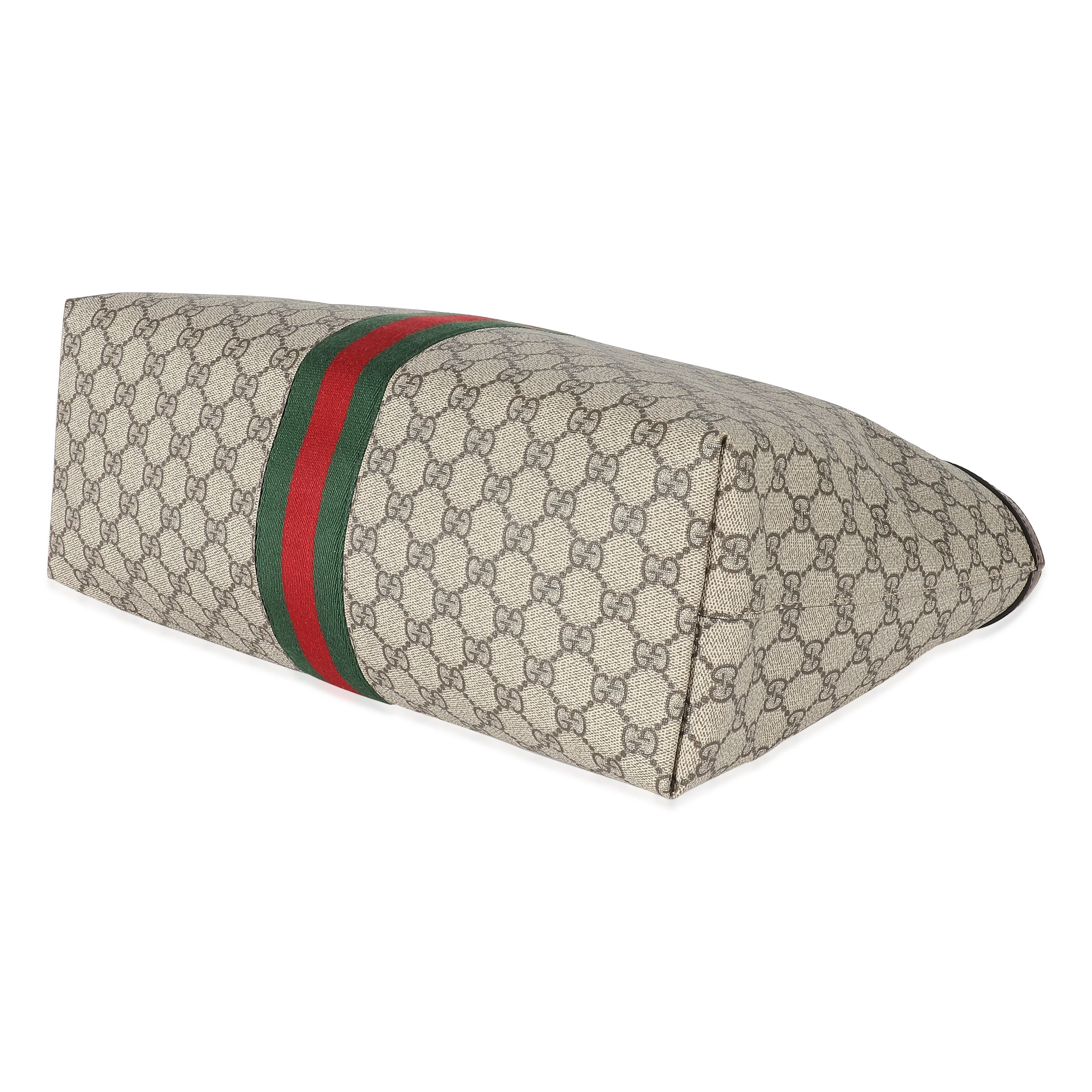 Gucci Beige GG Supreme Medium Ophidia GG Tote - Image 7