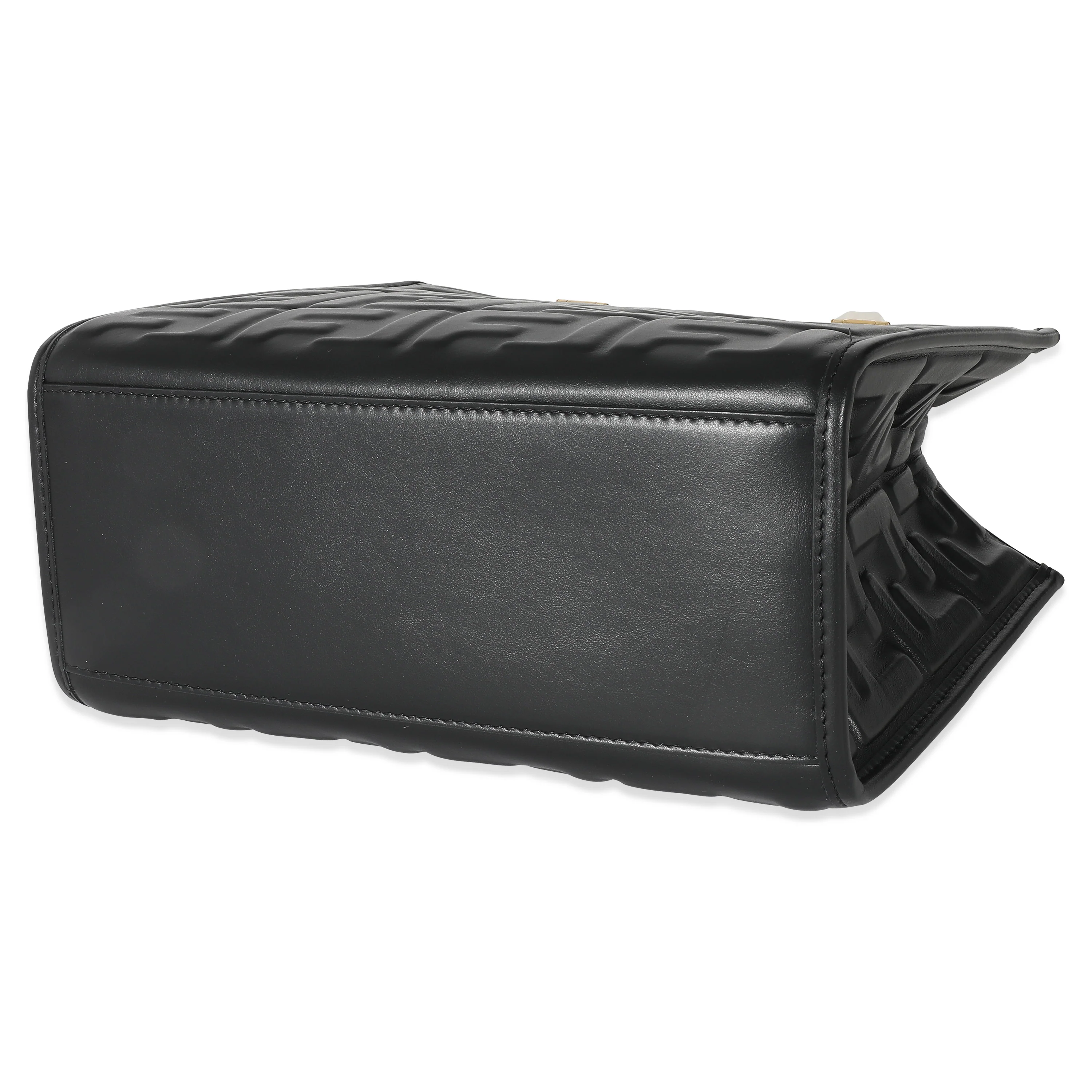 FendiĀ Black FF Vitello Embossed Small Sunshine Tote - Image 6