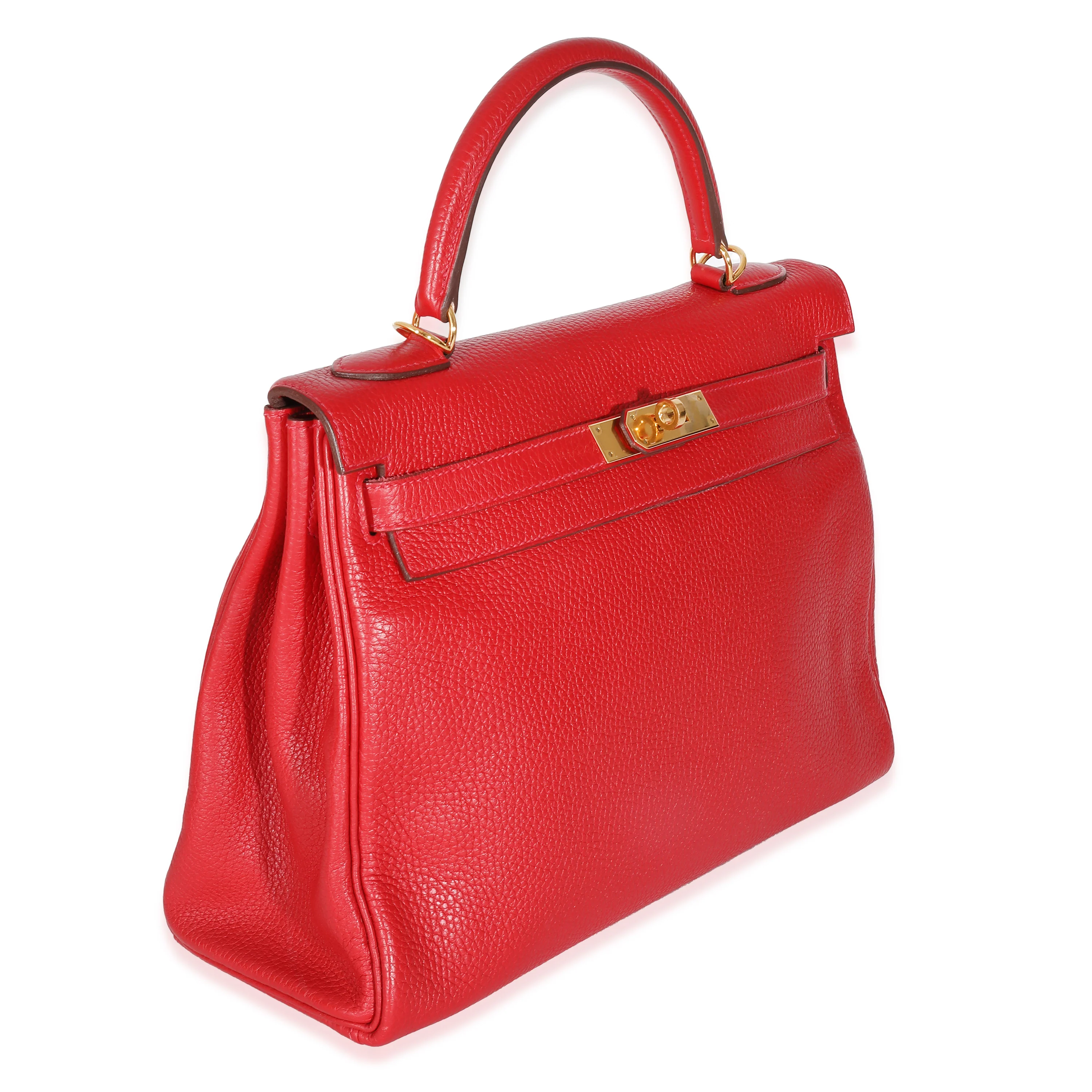 Hermès Togo Rouge Casaque Kelly 32 GHW - Image 2