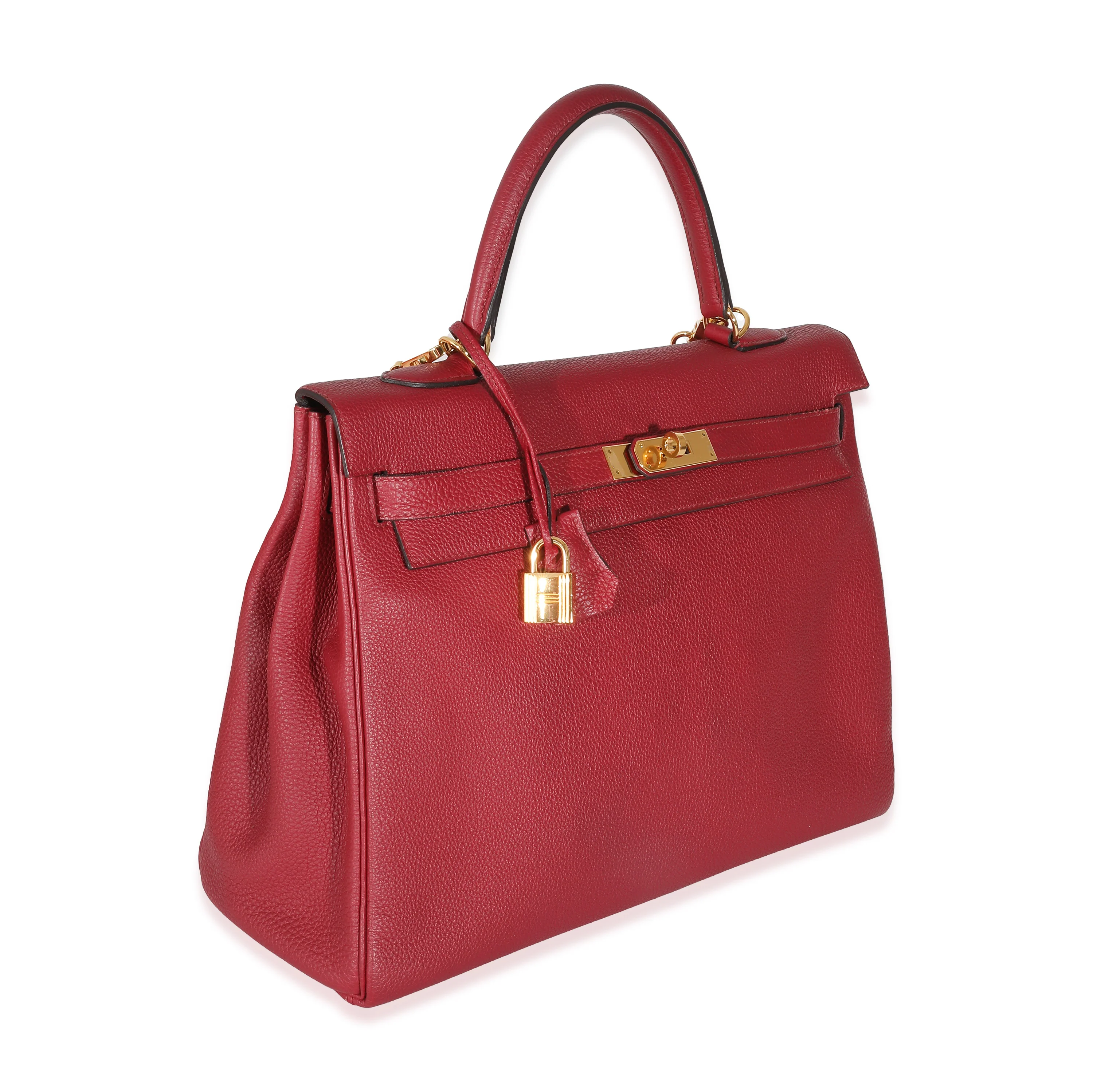 Hermès Togo Rouge Grenat Kelly II Retourne 35 - Image 3