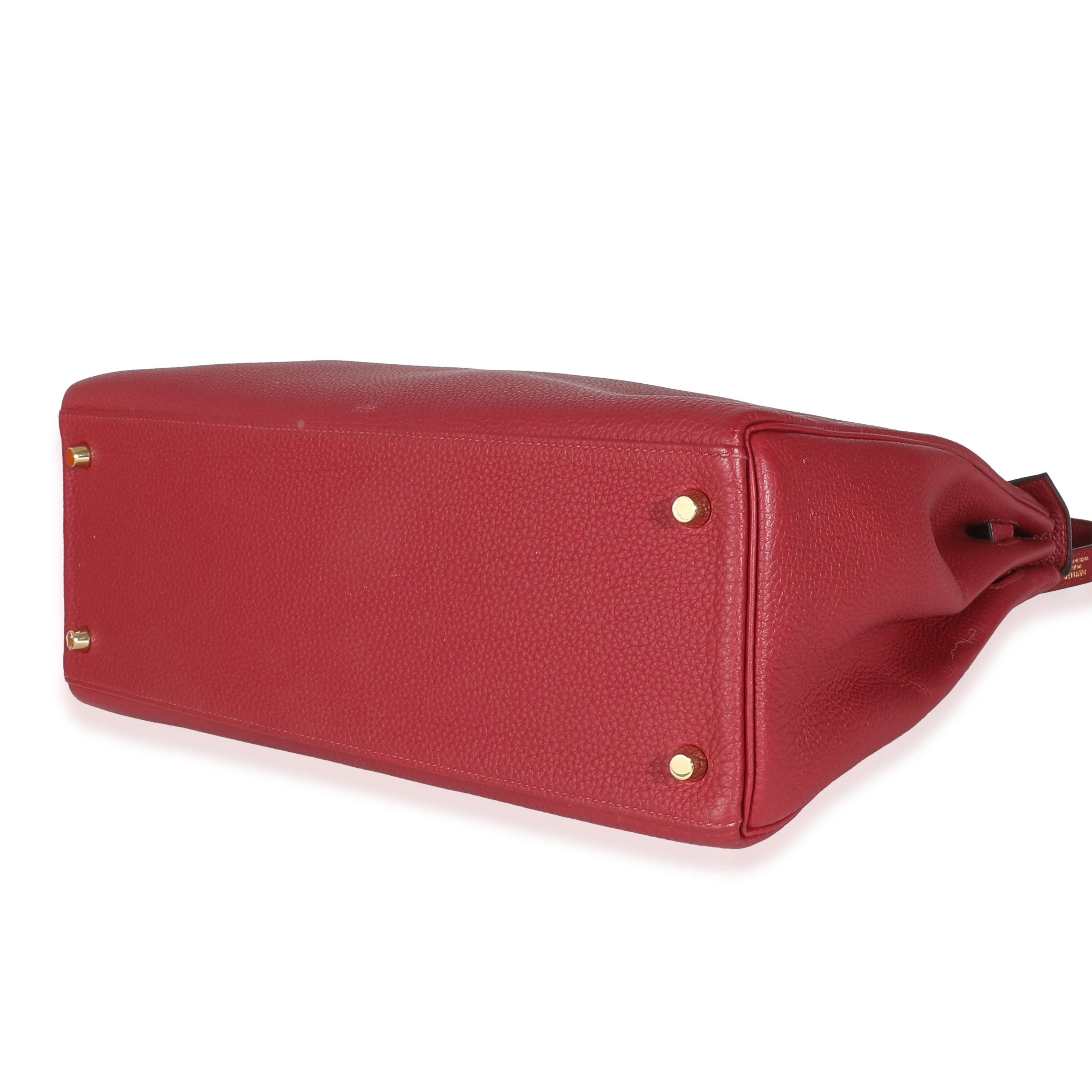 Hermès Togo Rouge Grenat Kelly II Retourne 35 - Image 6
