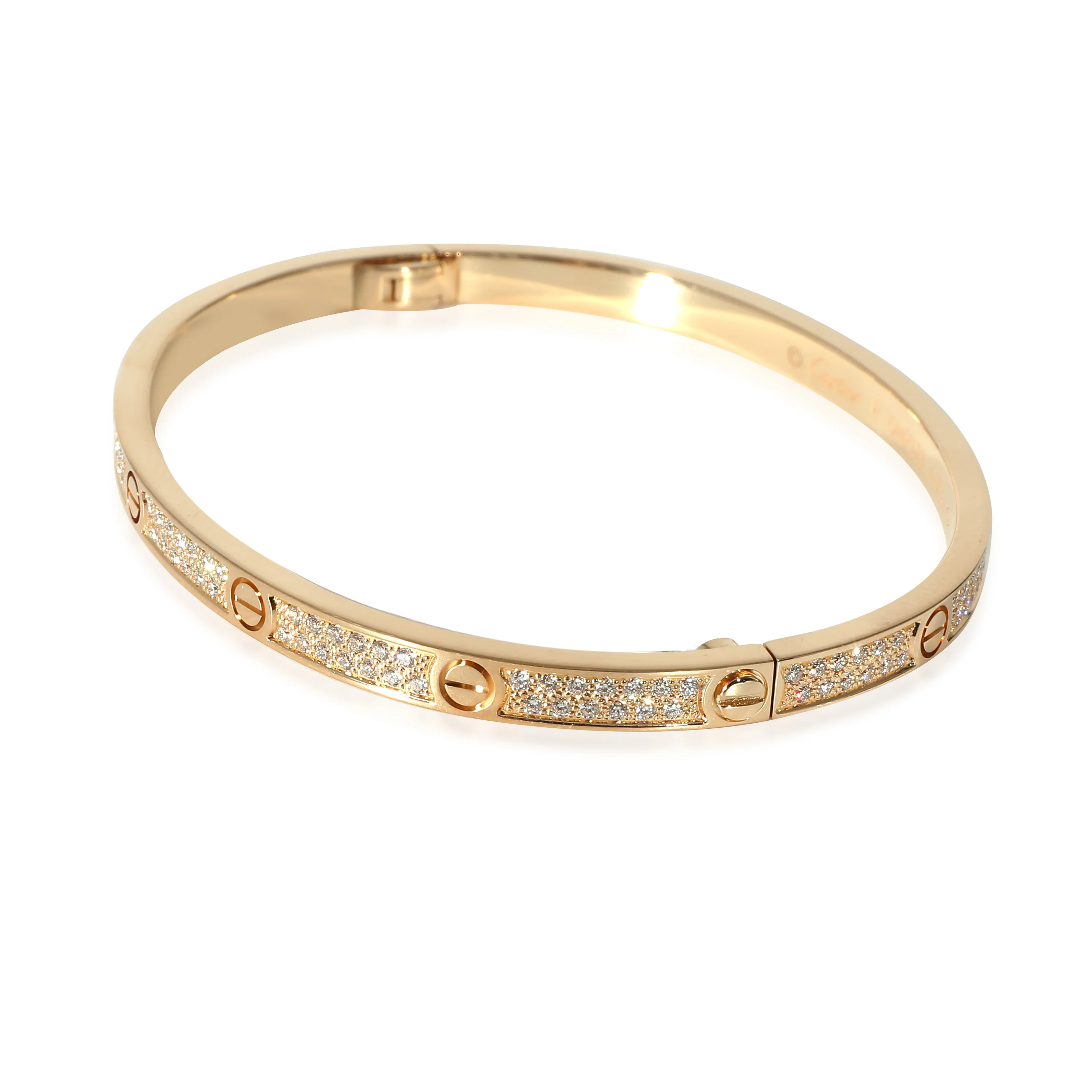 Cartier Pave Diamond Love Bracelet, Small Model (Yellow Gold) - Image 2