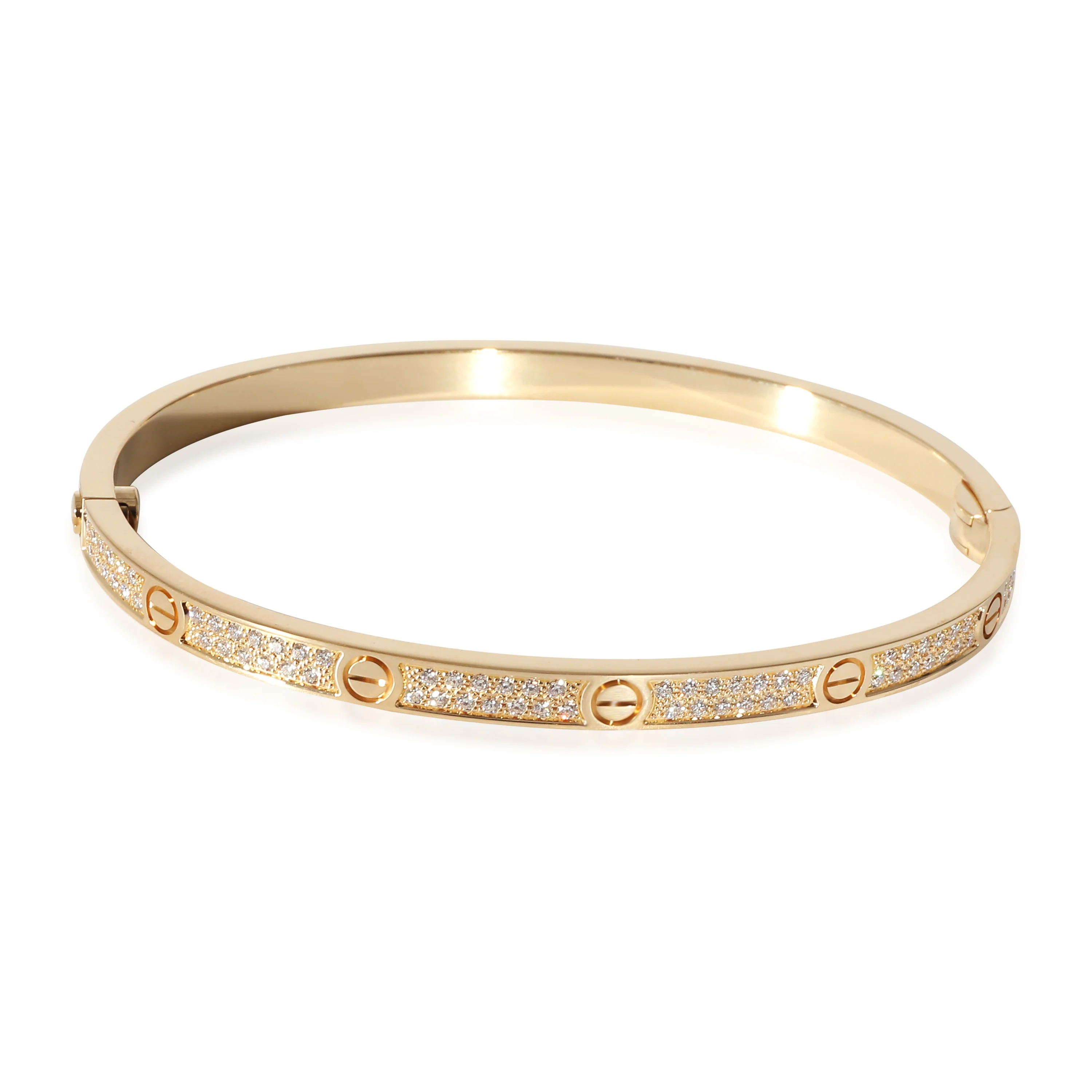 Cartier Pave Diamond Love Bracelet, Small Model (Yellow Gold) - Image 4
