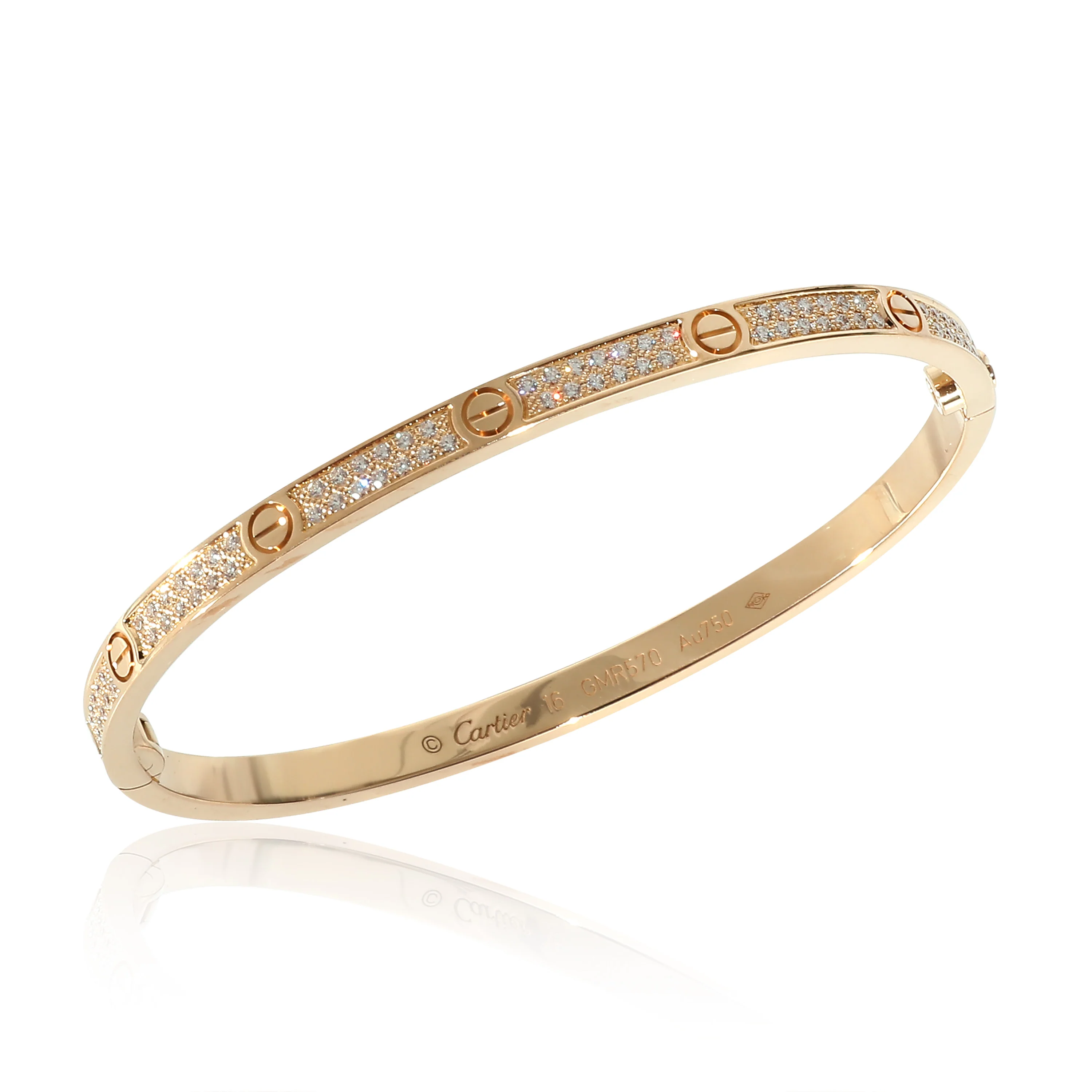 Cartier Pave Diamond Love Bracelet, Small Model (Yellow Gold) - Image 5