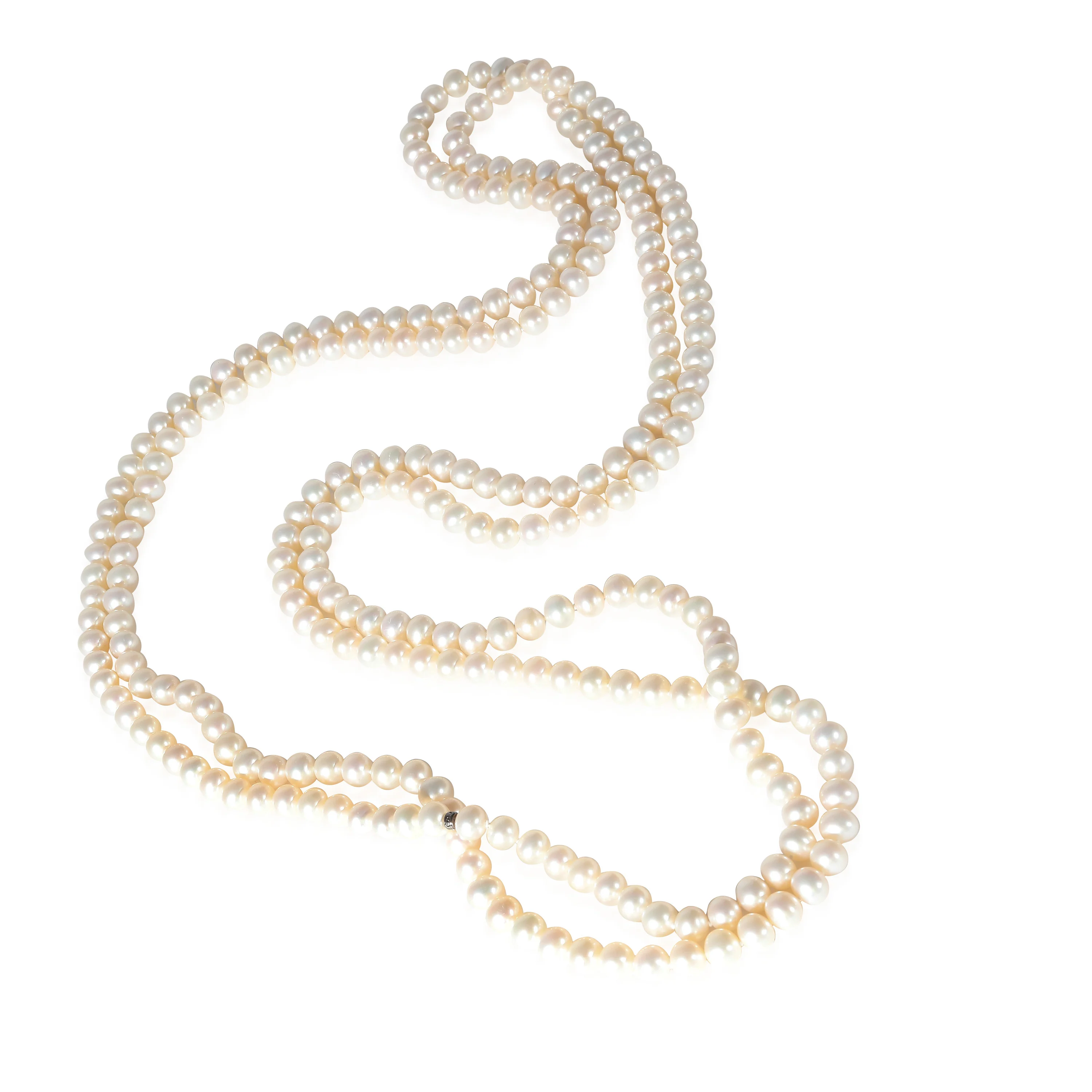 Tiffany & Co. Ziegfeld Pearl Necklace in Sterling Silver - Image 2