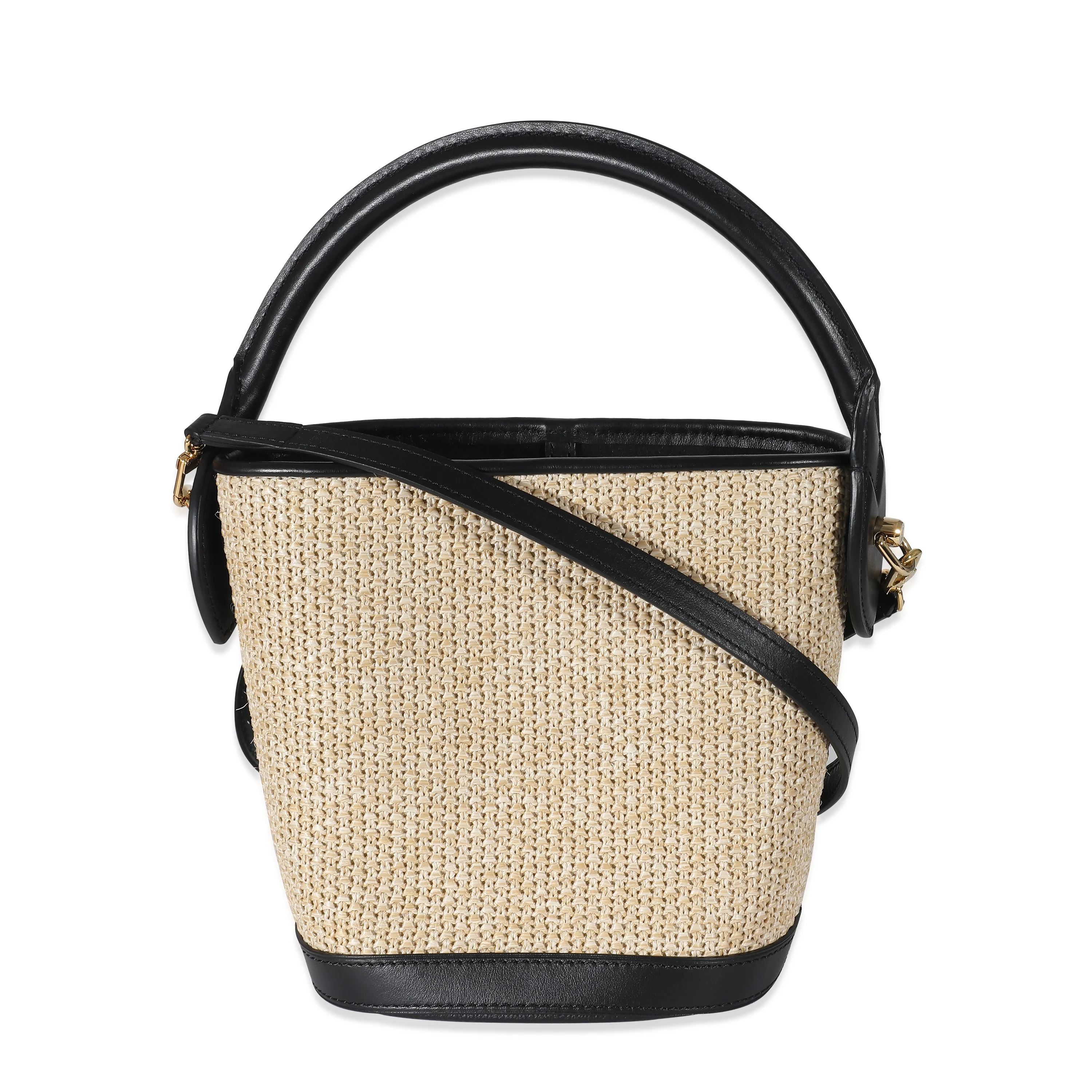 Louis Vuitton Black Beige Raffia Petit Bucket Bag - Image 3