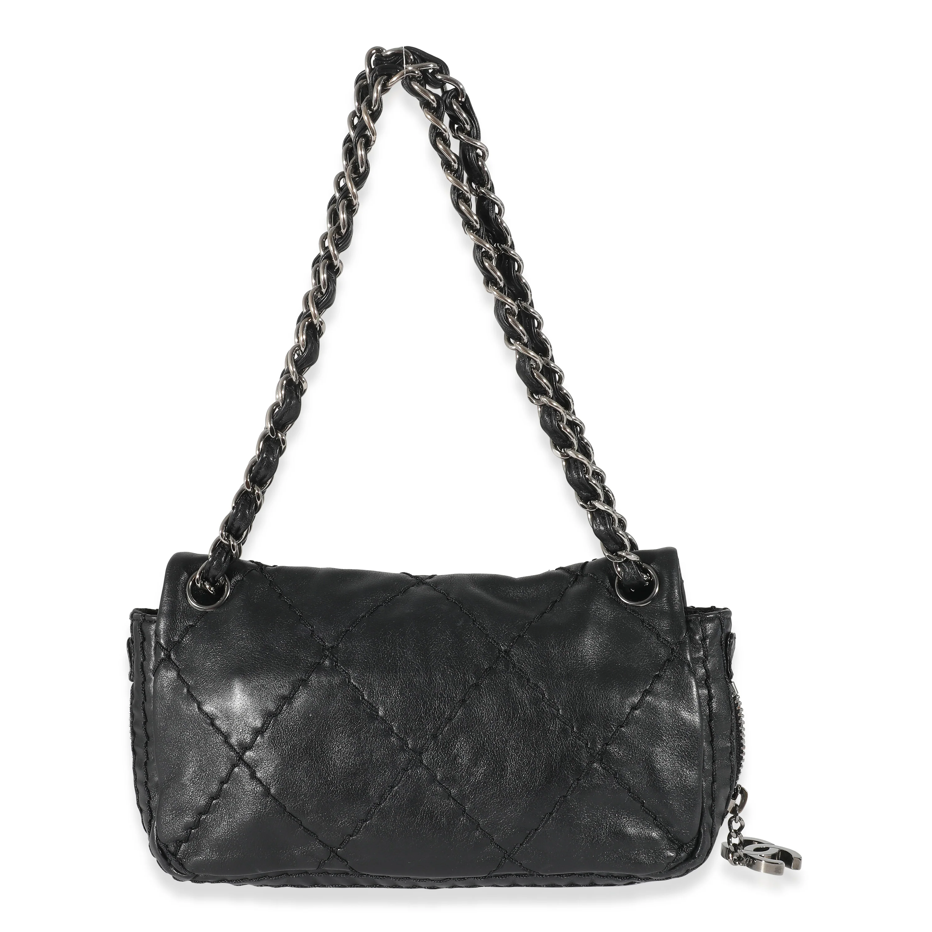 Chanel Black Quilted Calfskin Expandable Flap Bag - Image 2
