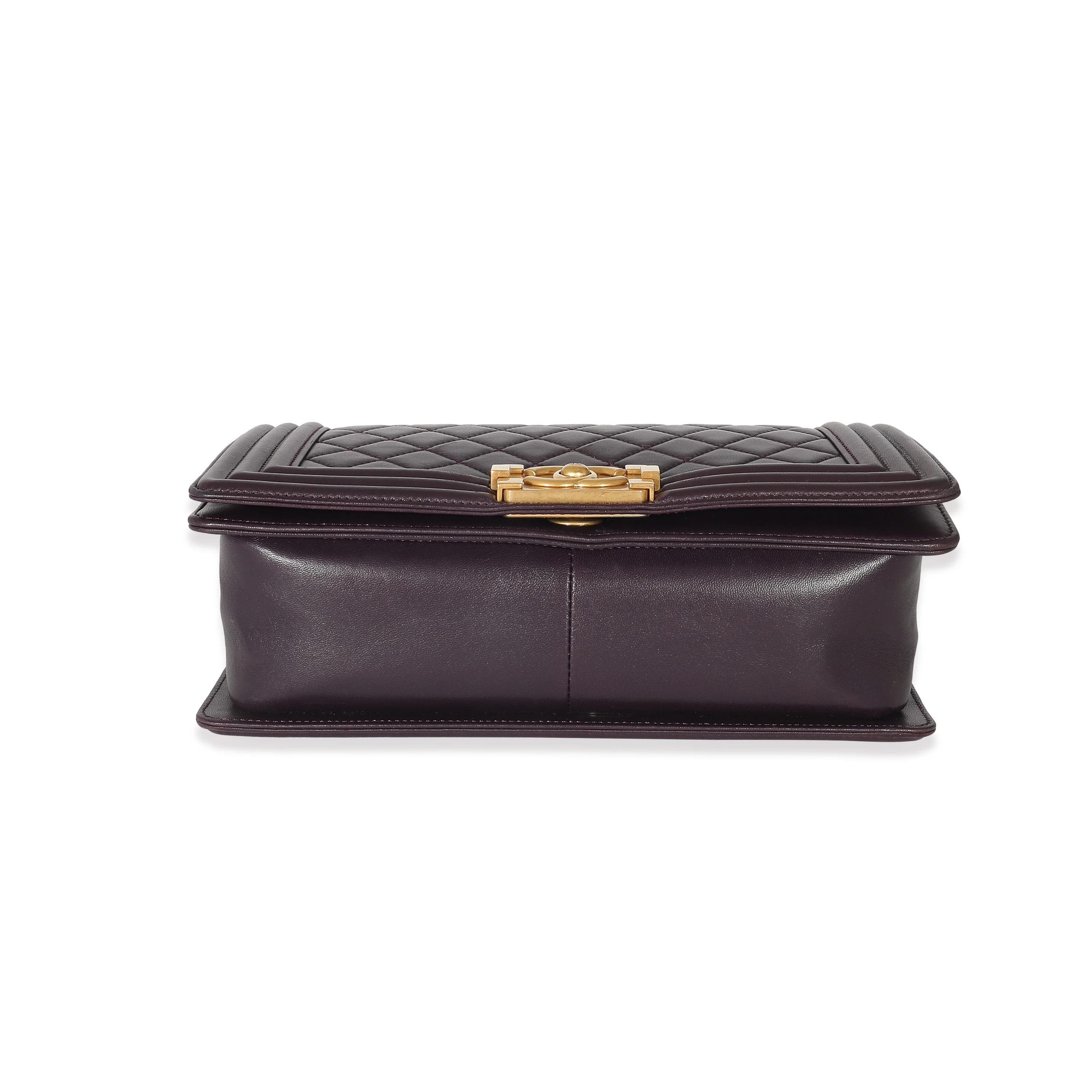 Chanel Dark Purple Quilted Lambskin Medium Boy Bag - Image 5