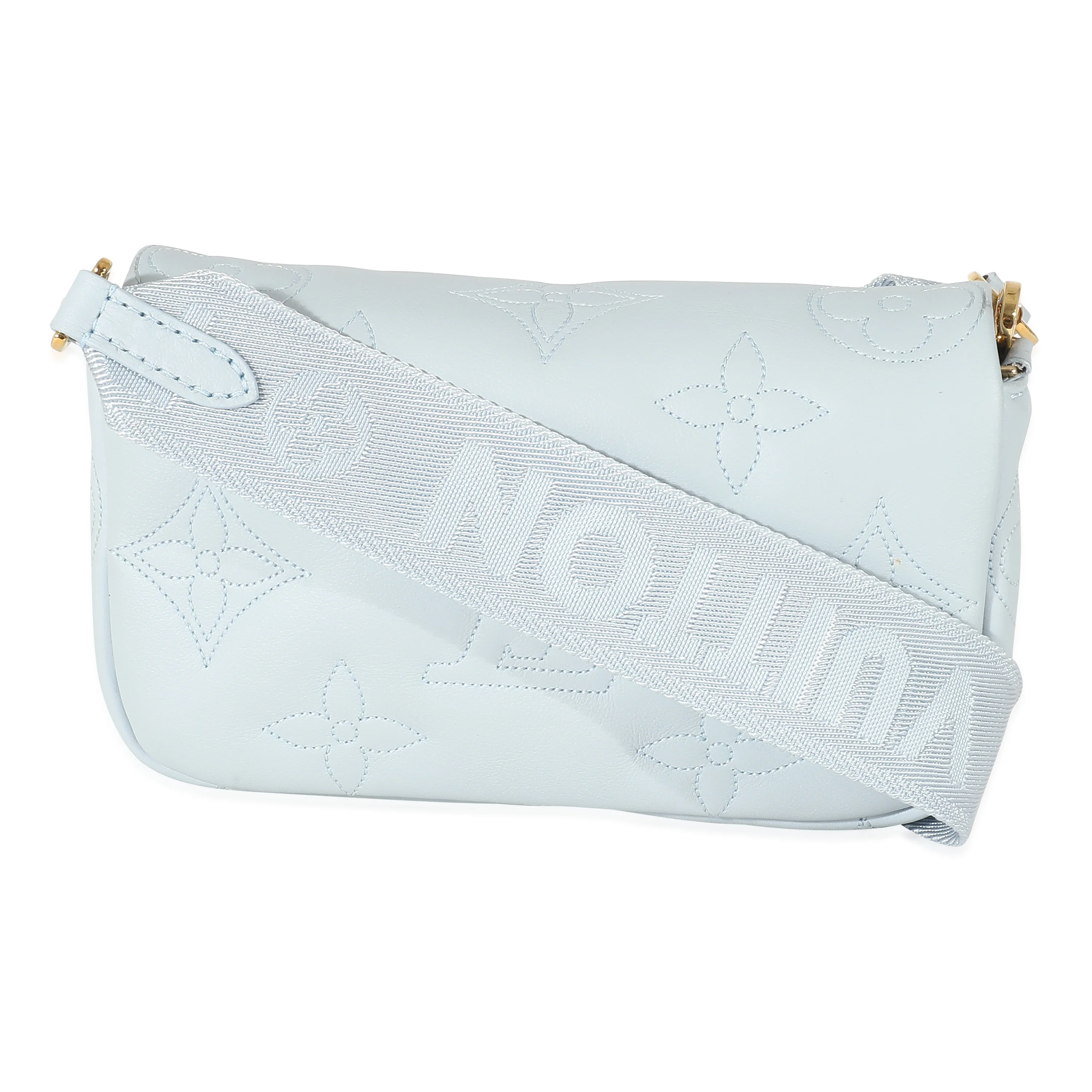 Louis Vuitton Bleu Glacier Bubblegram Wallet On Strap - Image 3