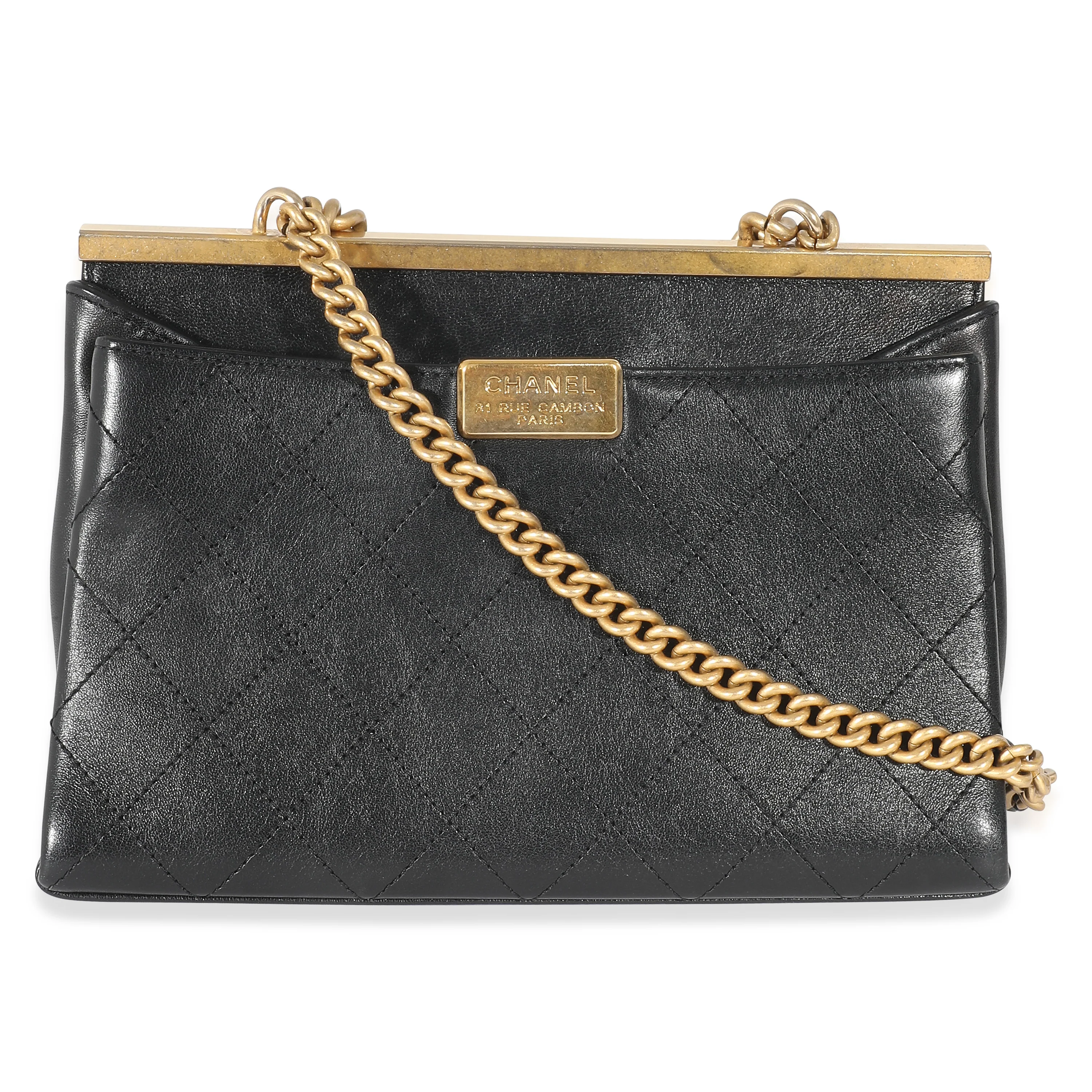 Chanel Black Lambskin Stitched Medium Coco Luxe Flap Bag - Image 3