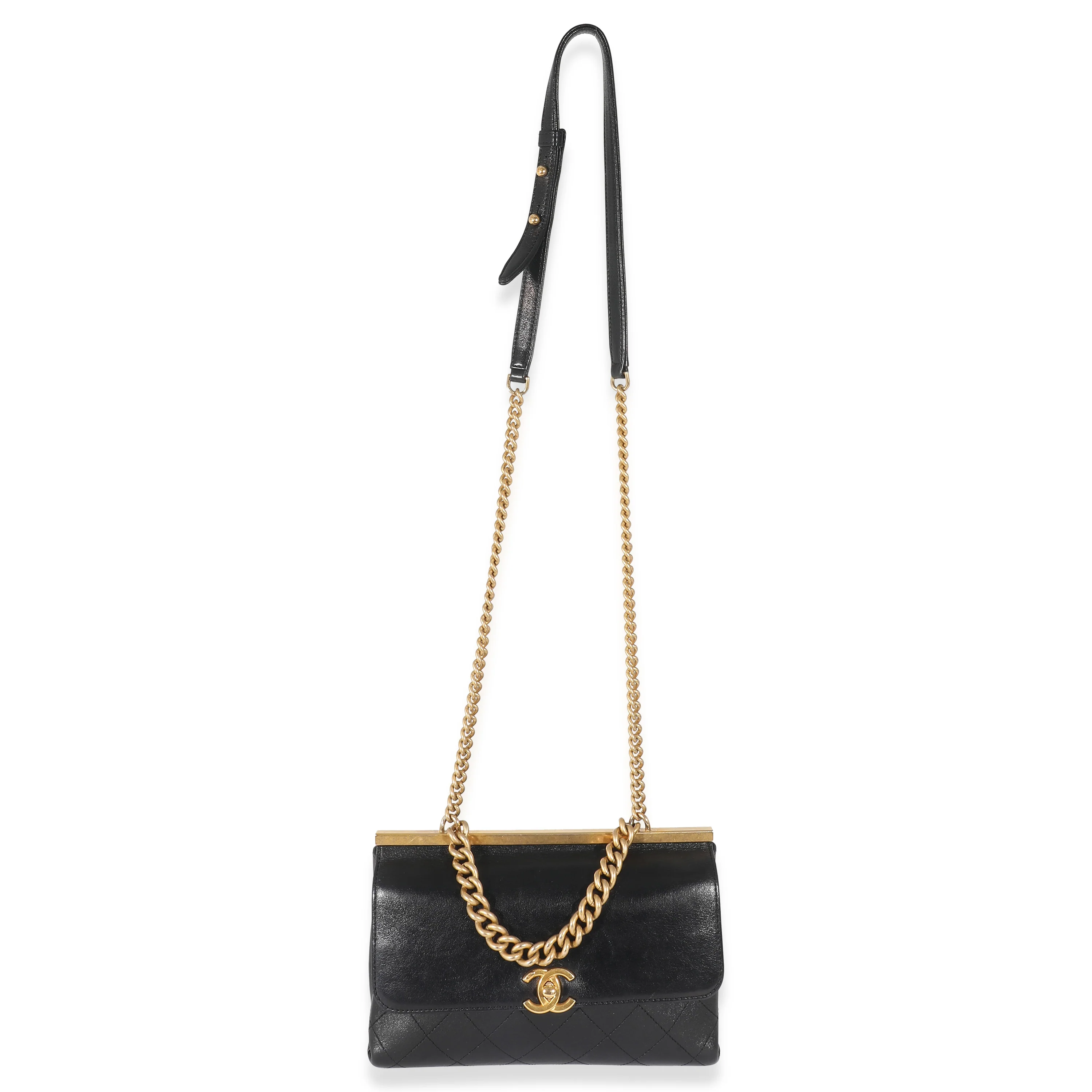 Chanel Black Lambskin Stitched Medium Coco Luxe Flap Bag - Image 4