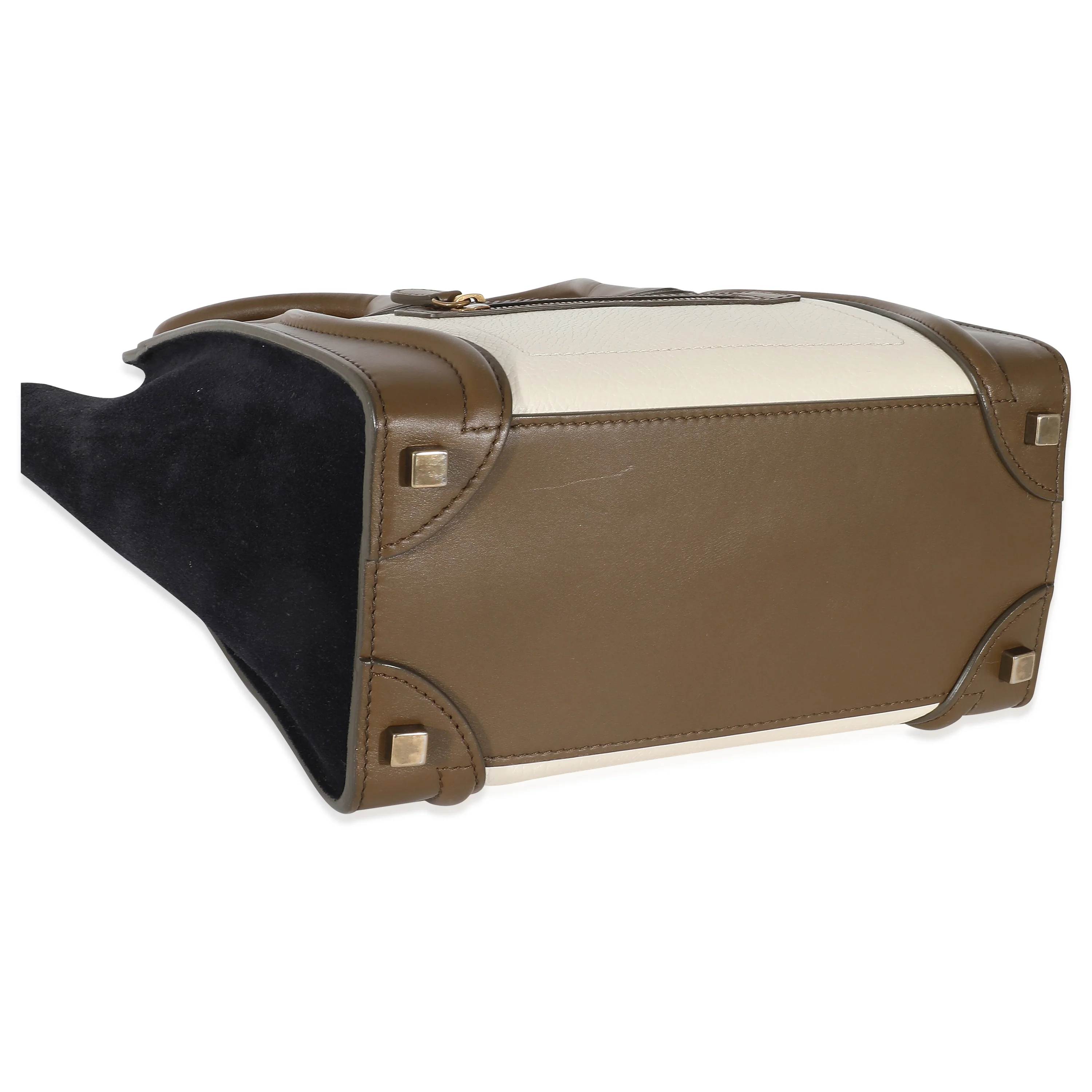 Celine Suede Leather Tricolor Micro Luggage Tote - Image 5