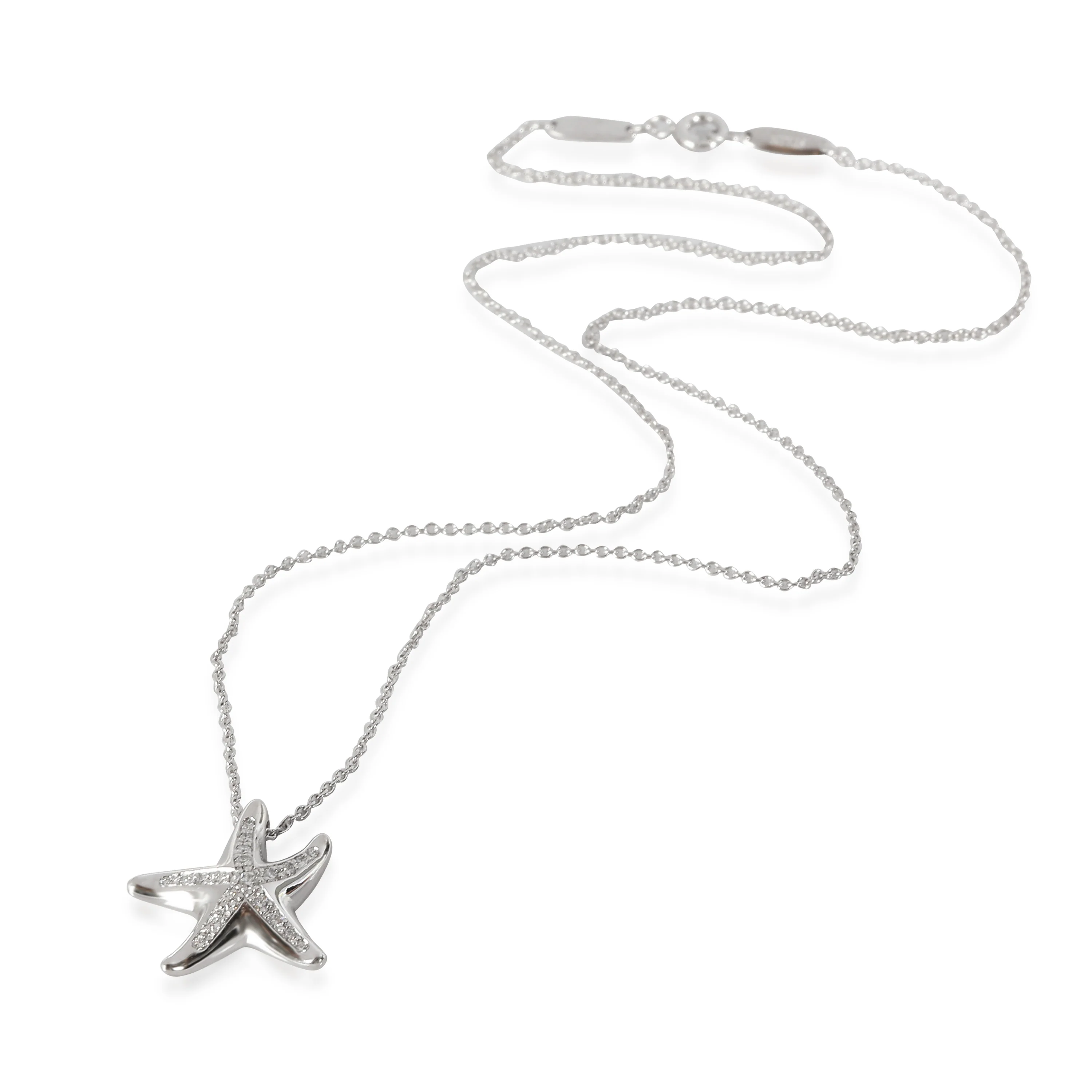 Elsa Peretti Starfish Pendant in  Platinum 0.1 CTW - Image 2