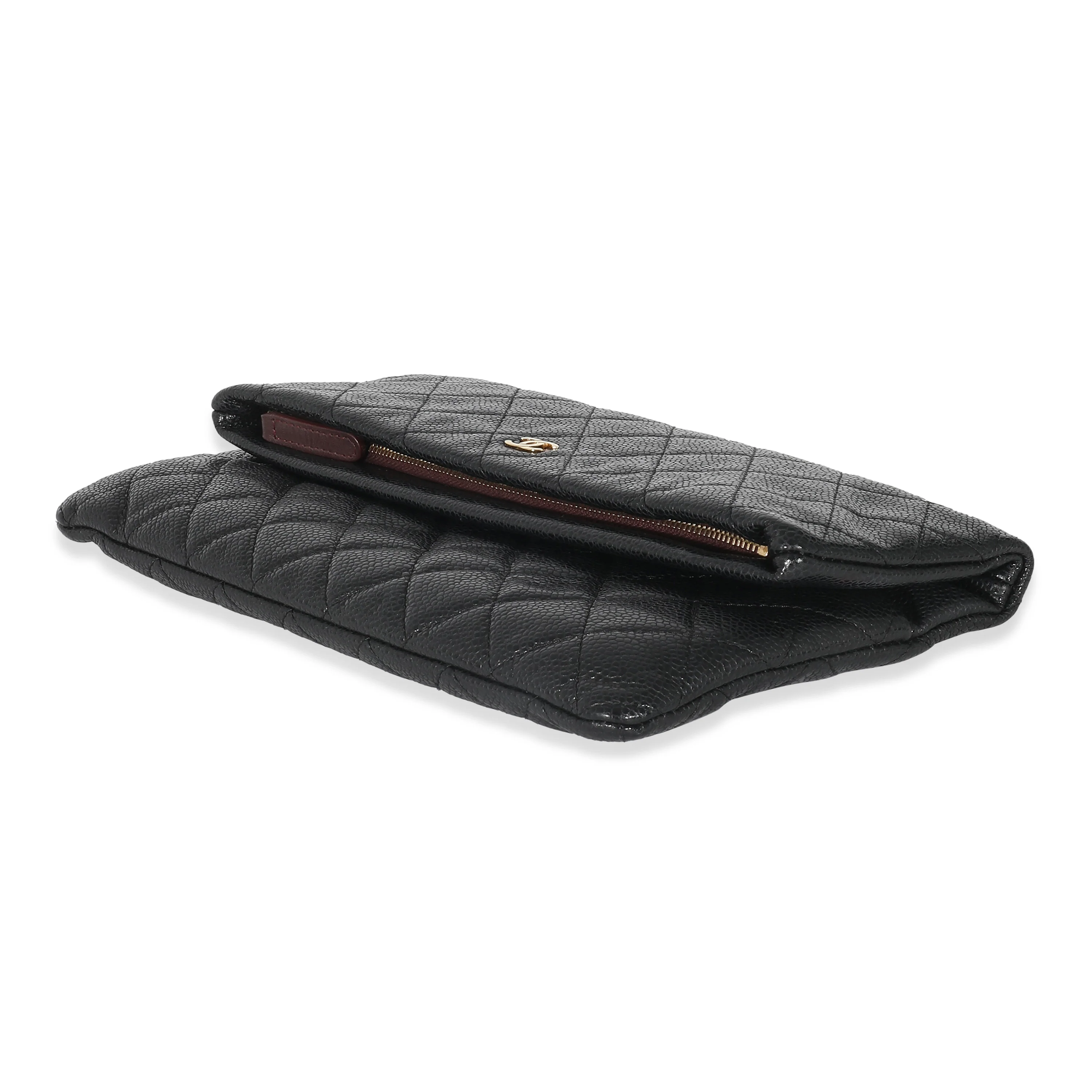 Chanel Black Quilted Caviar CC Flap Clutch - Image 6
