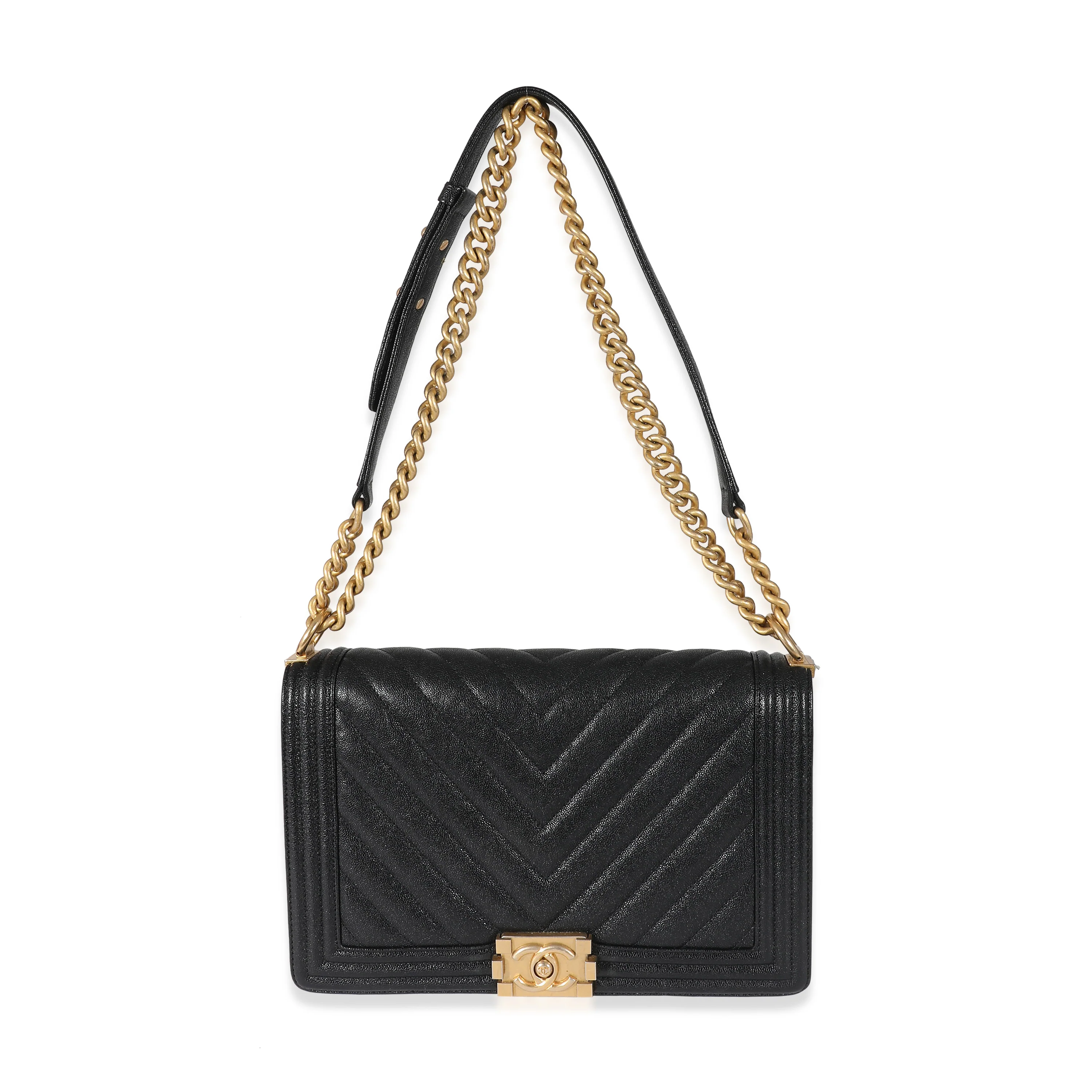 Chanel Black Caviar Medium Boy Bag - Image 4
