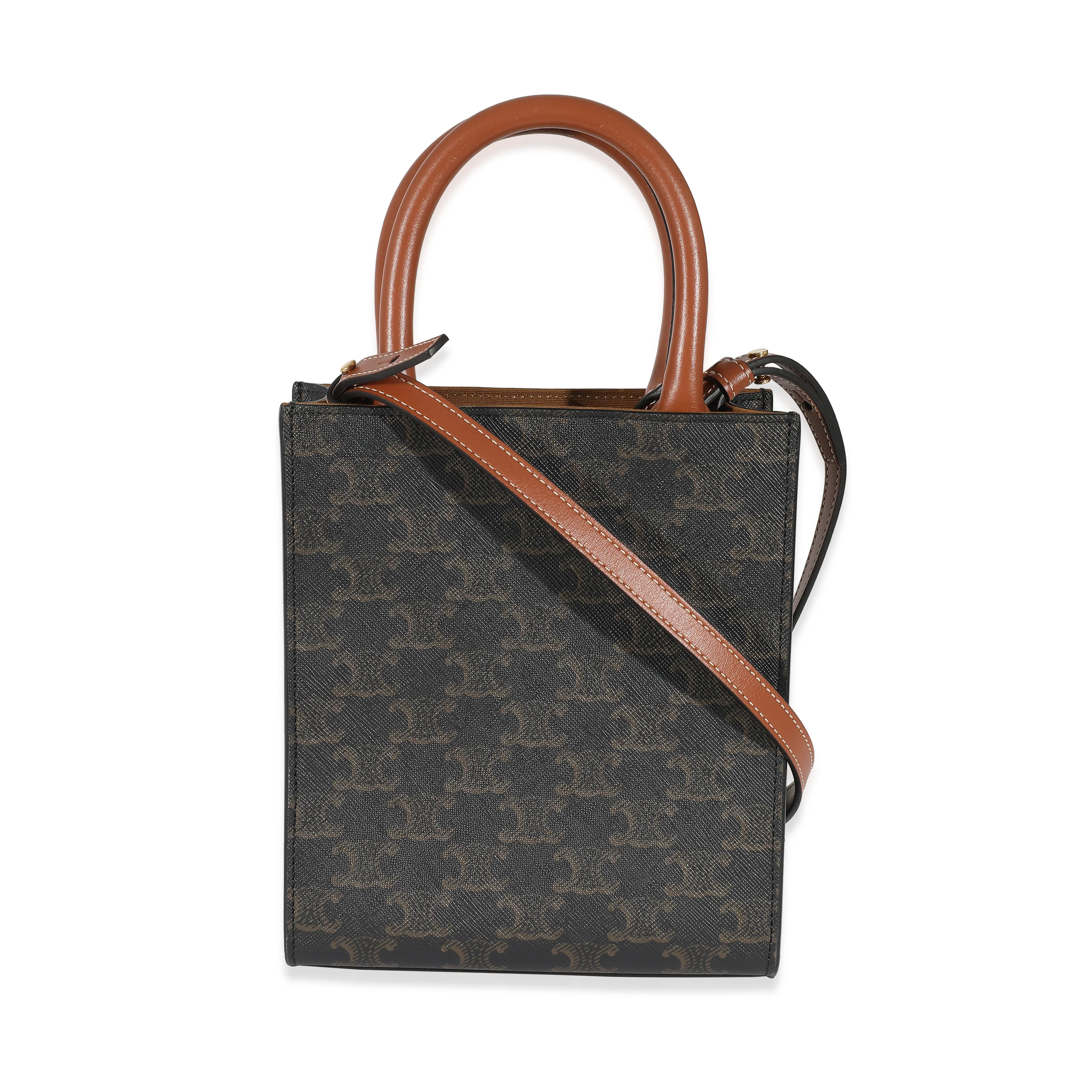 Celine Tan Triomphe Canvas Mini Vertical Cabas Tote - Image 3