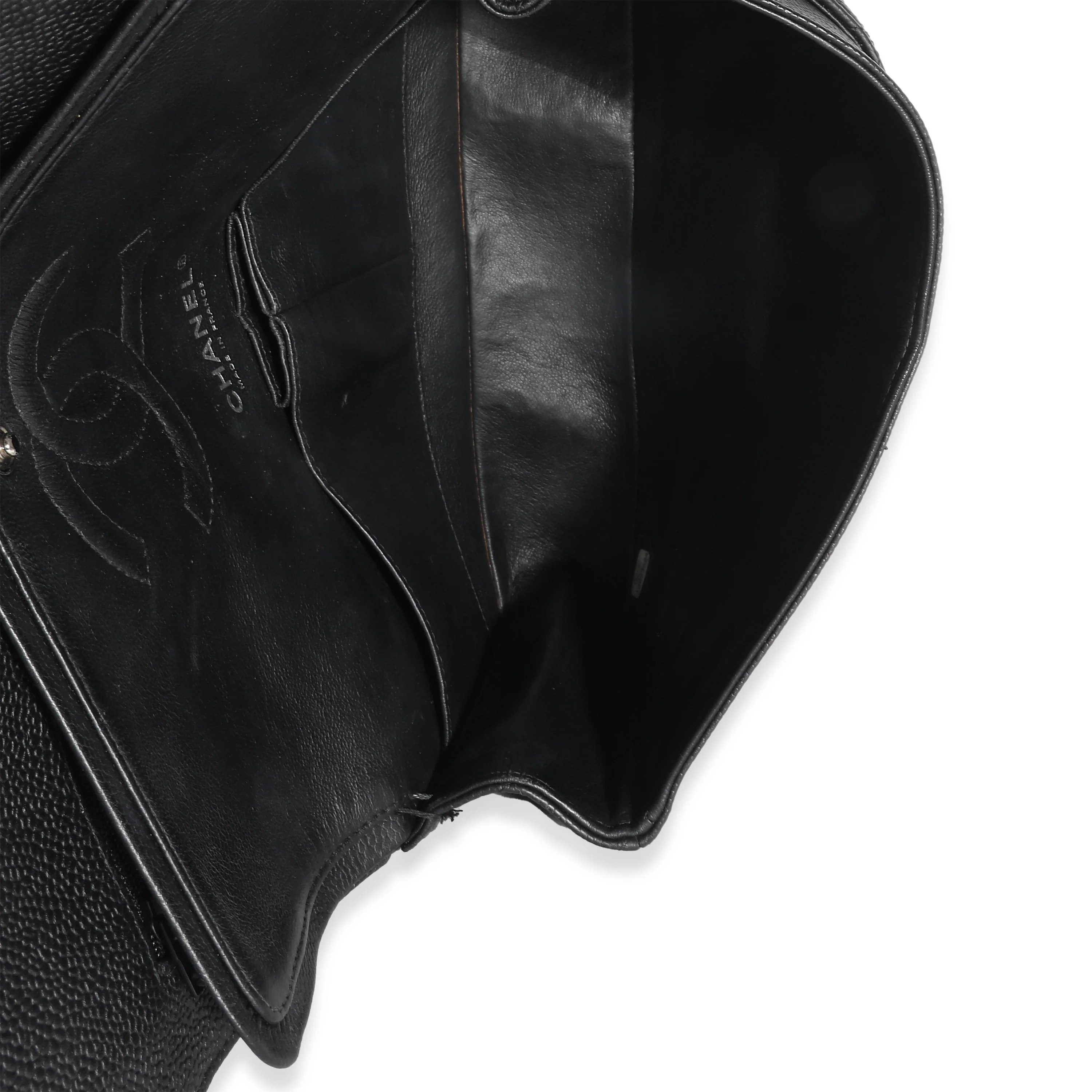 Black Quilted Caviar Medium Classic Double Flap Handbag - Image 2