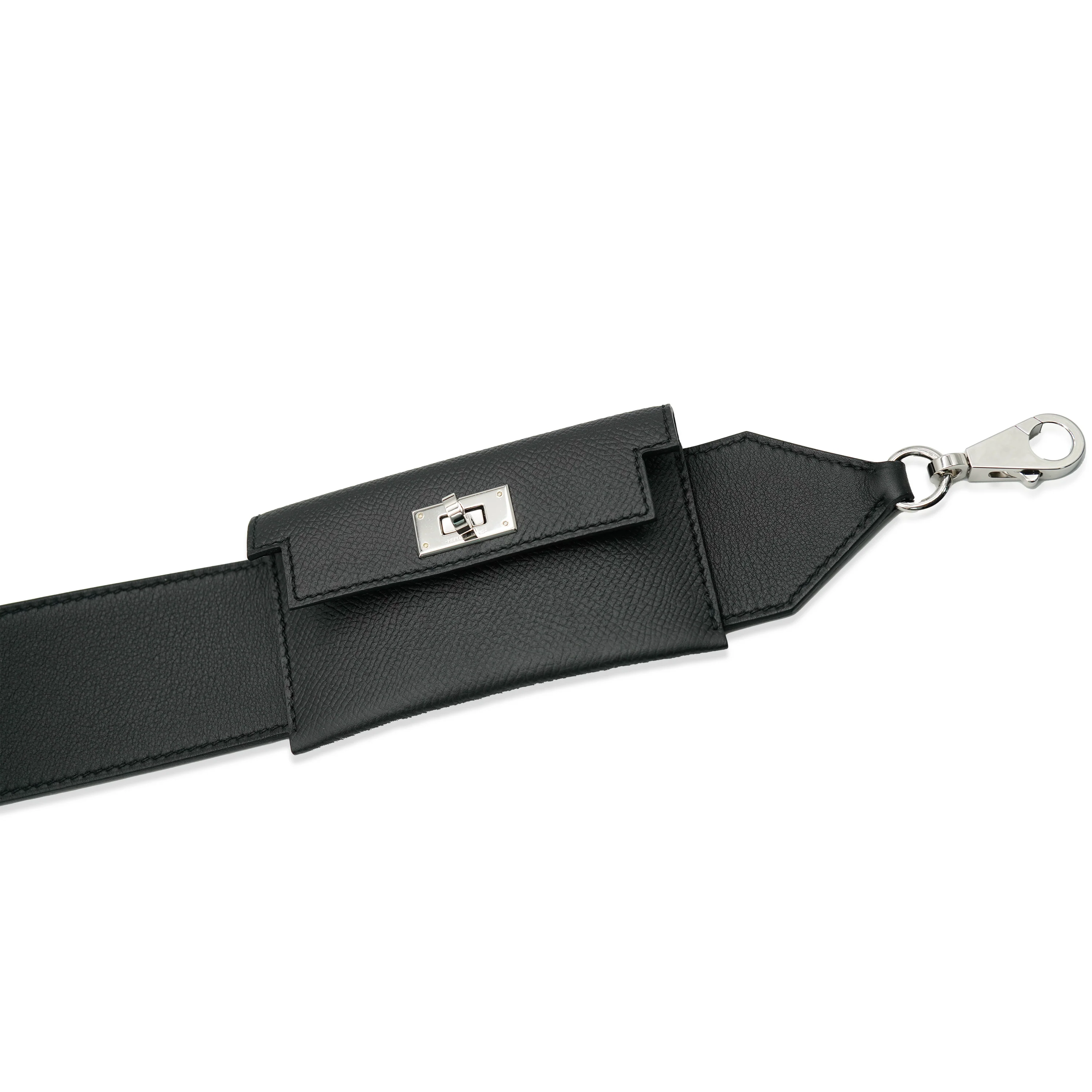 Hermès Black Swift Epsom Kelly Pocket Strap PHW - Image 2