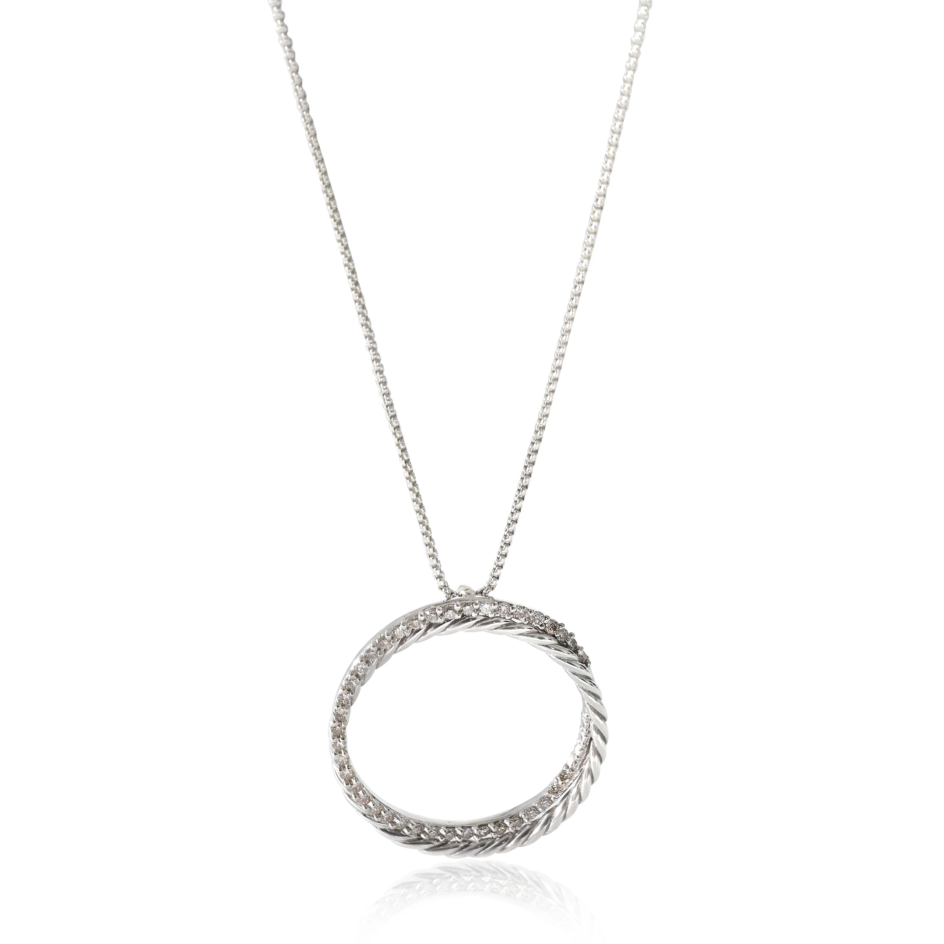 David Yurman Crossover Pendant in Sterling Silver 0.16 CTW