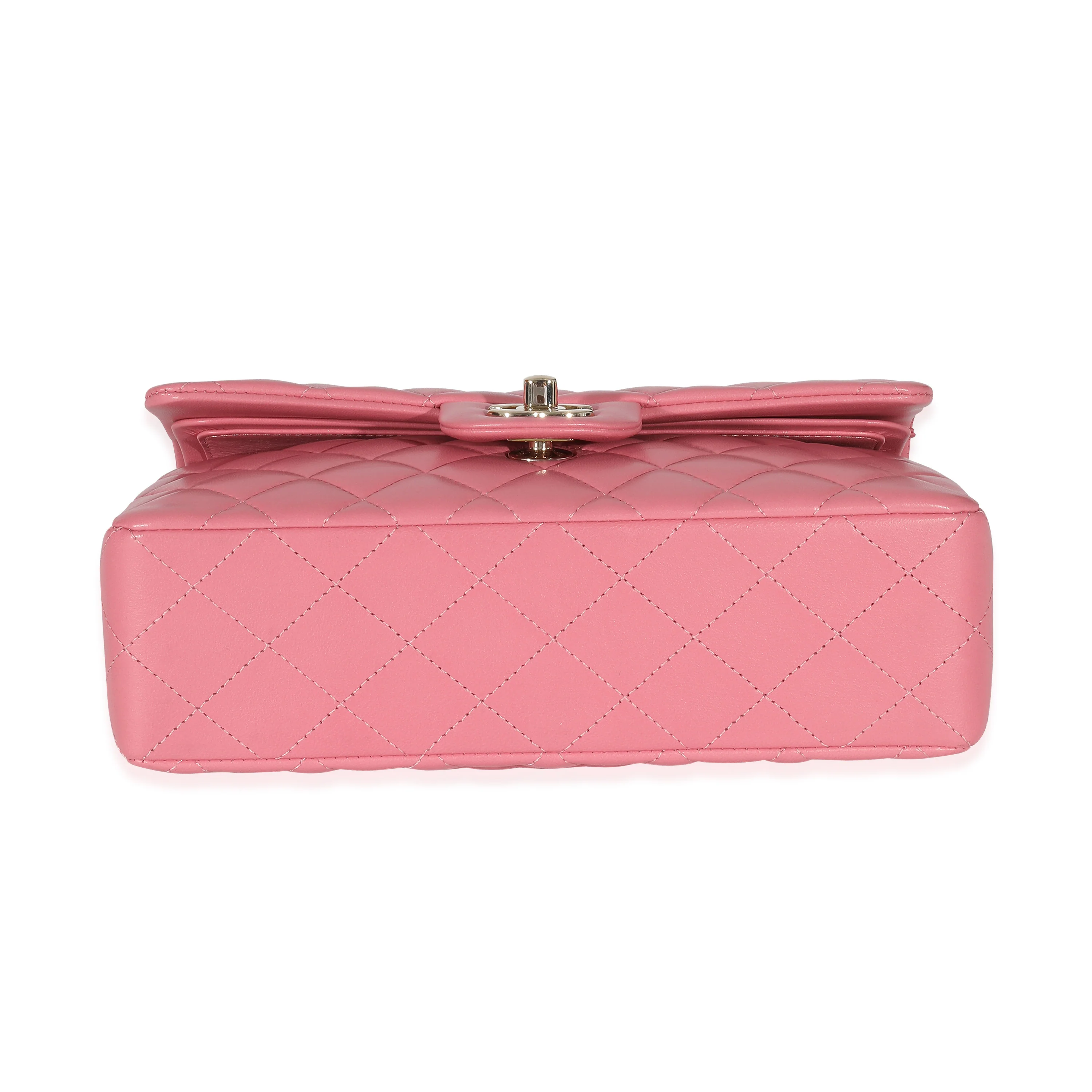 Chanel Pink Quilted Lambskin Small Classic Double Flap Bag - Image 5