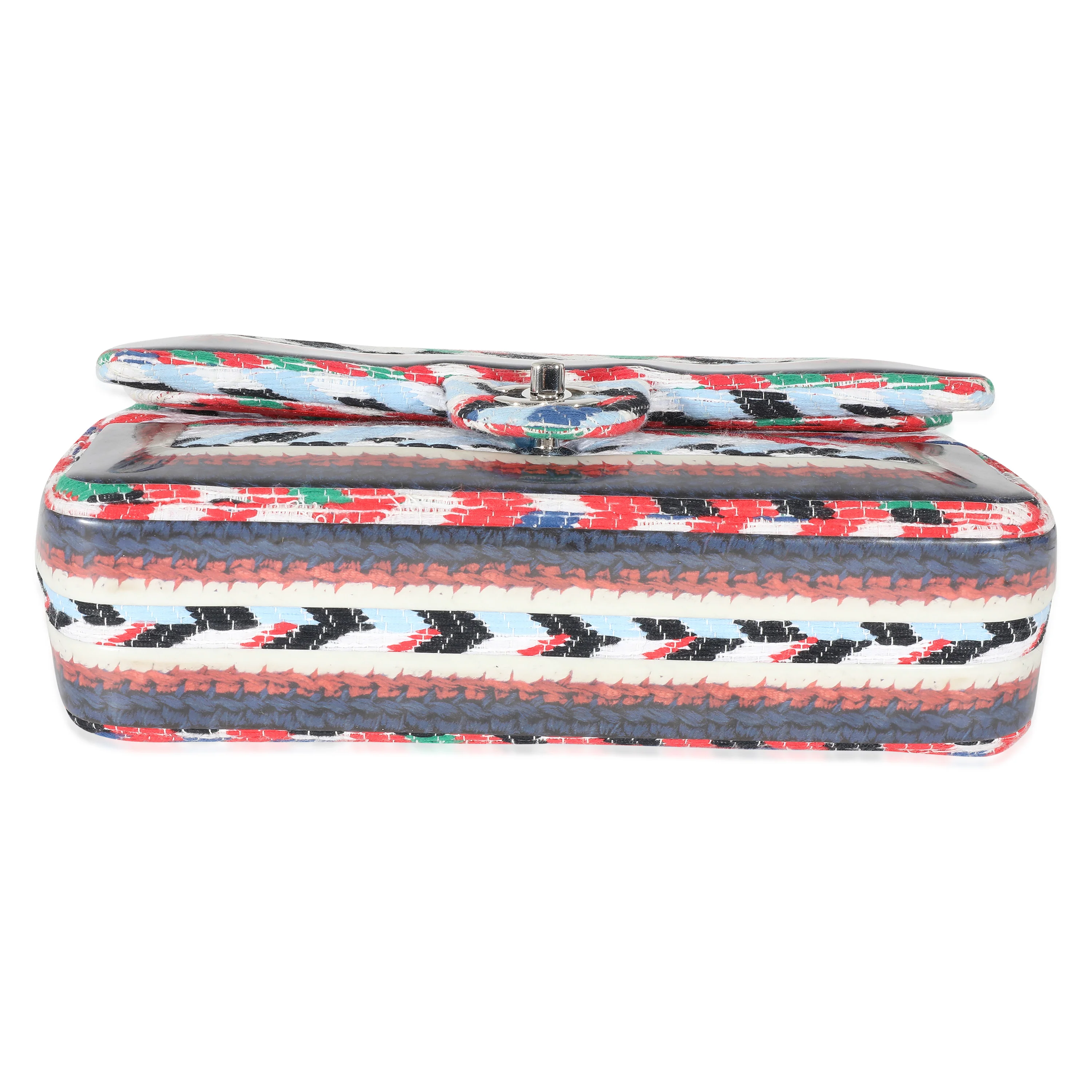 Chanel Multicolour Tweed Silicone Braid Medium Classic Flap - Image 5