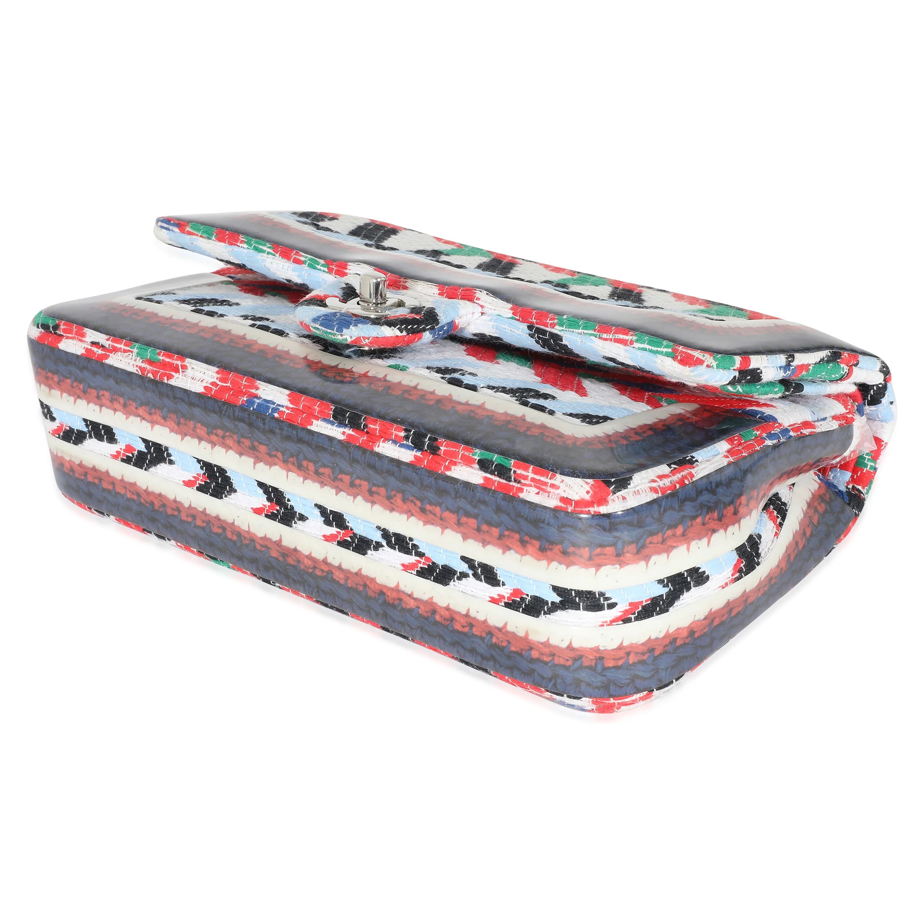 Chanel Multicolour Tweed Silicone Braid Medium Classic Flap - Image 7
