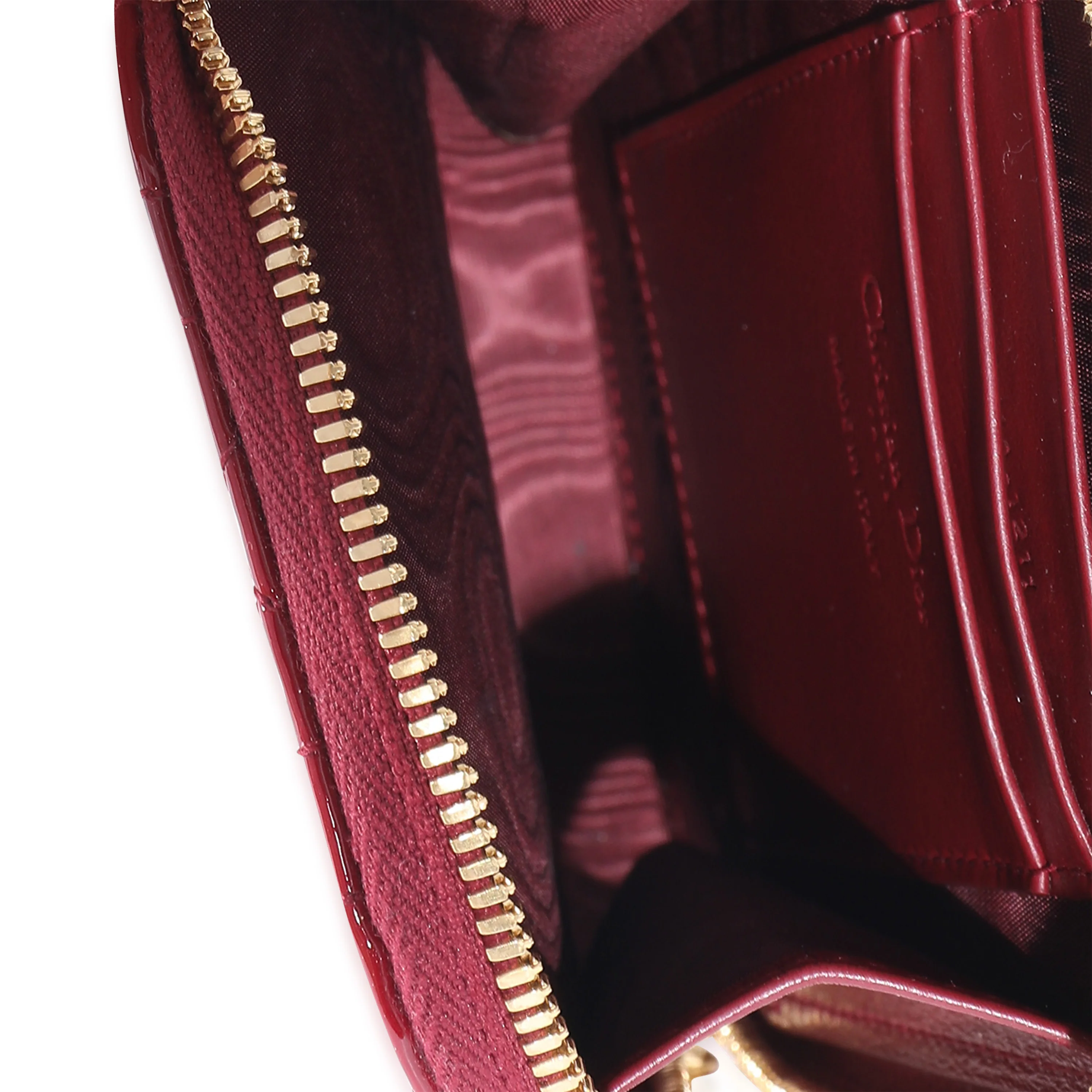 Christian Dior Cherry Red Patent Cannage Lady Dior Phone Holder - Image 4