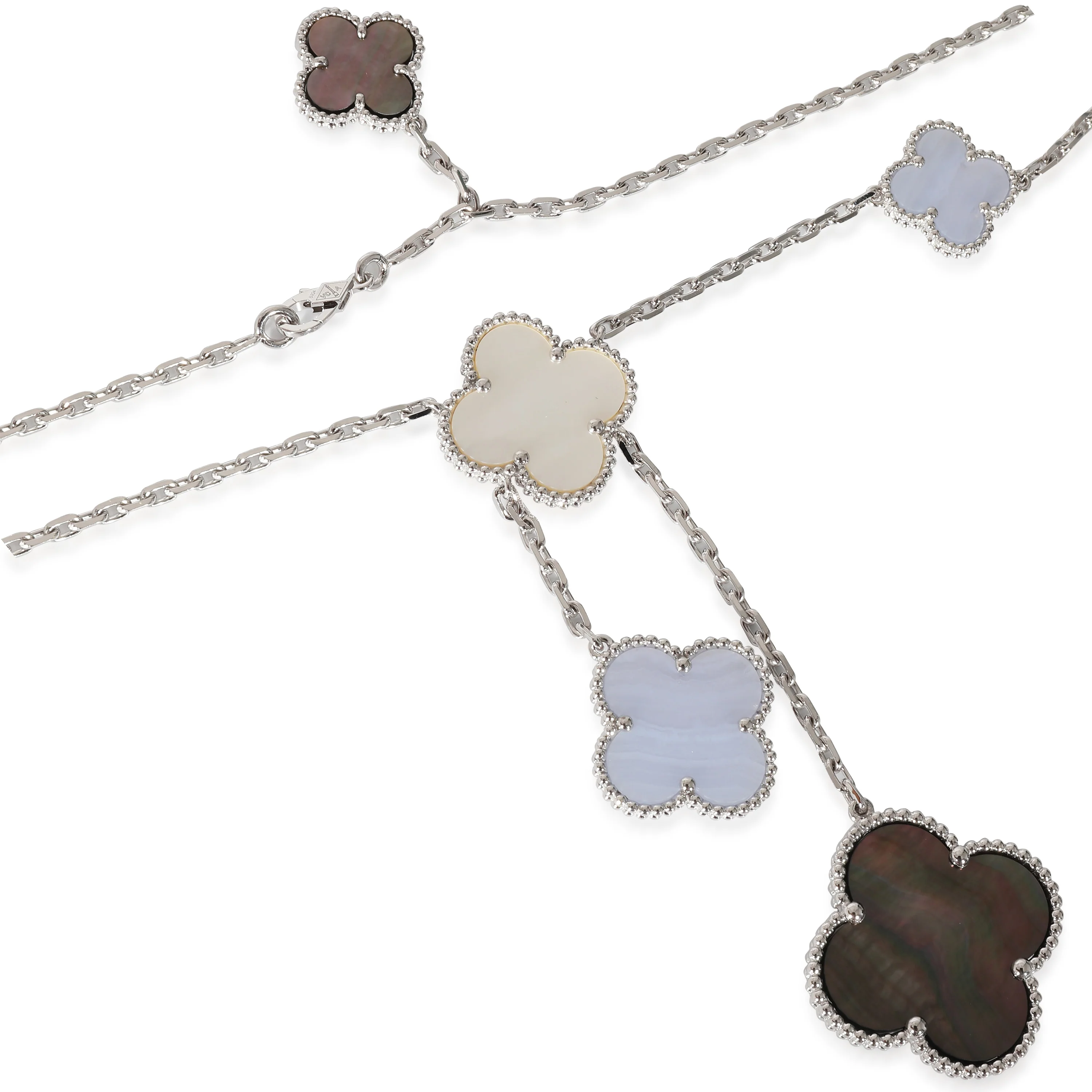 Van Cleef & Arpels Magic Alhambra Necklace With Mother Of Pearl & Chalcedony - Image 4