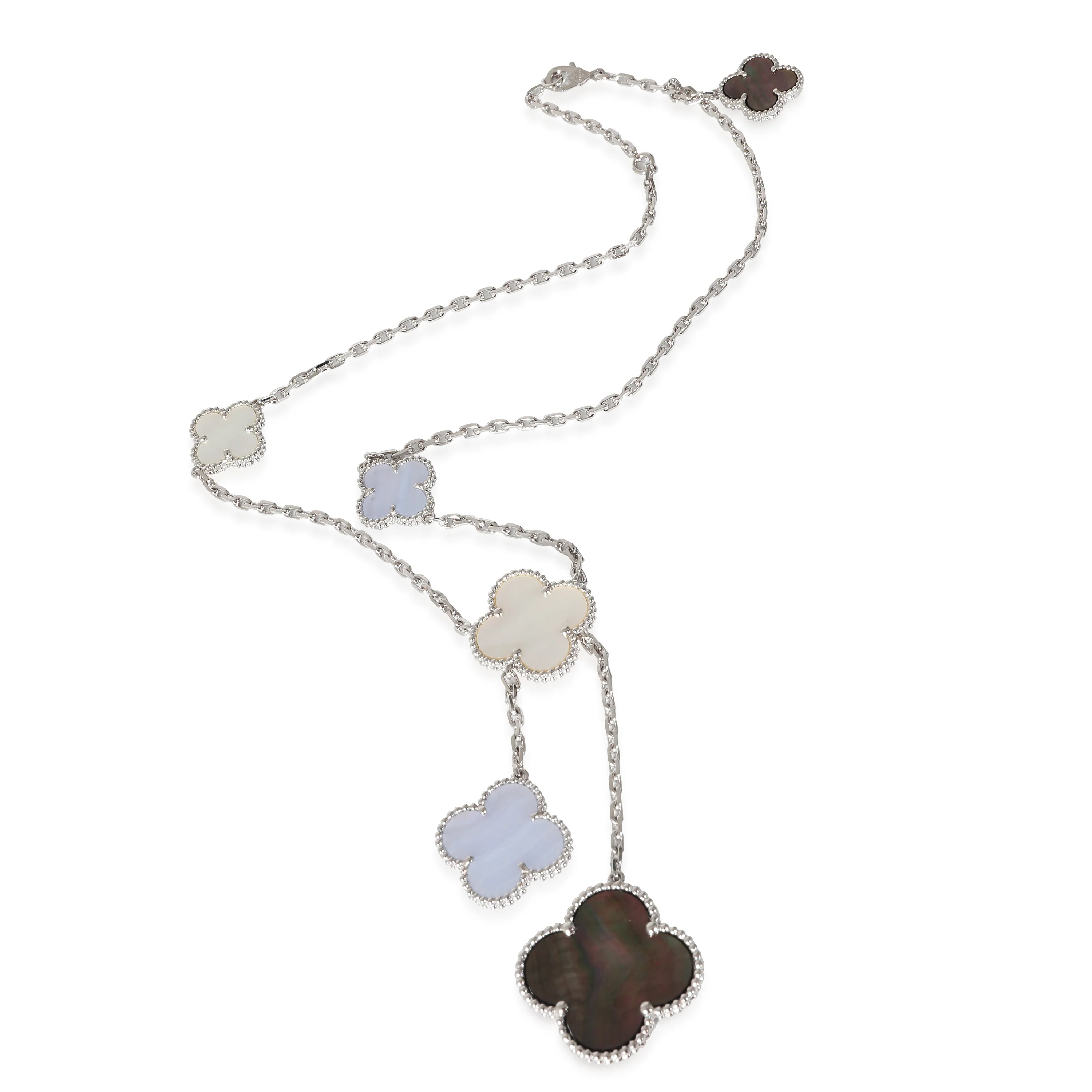 Van Cleef & Arpels Magic Alhambra Necklace With Mother Of Pearl & Chalcedony - Image 6