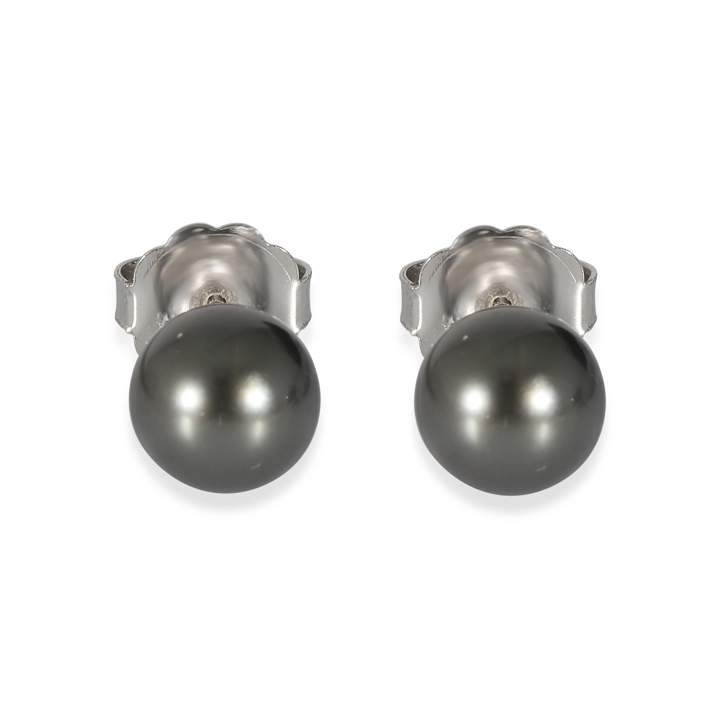 Mikimoto Black South Sea Cultured Pearl Earring in 18k White Gold