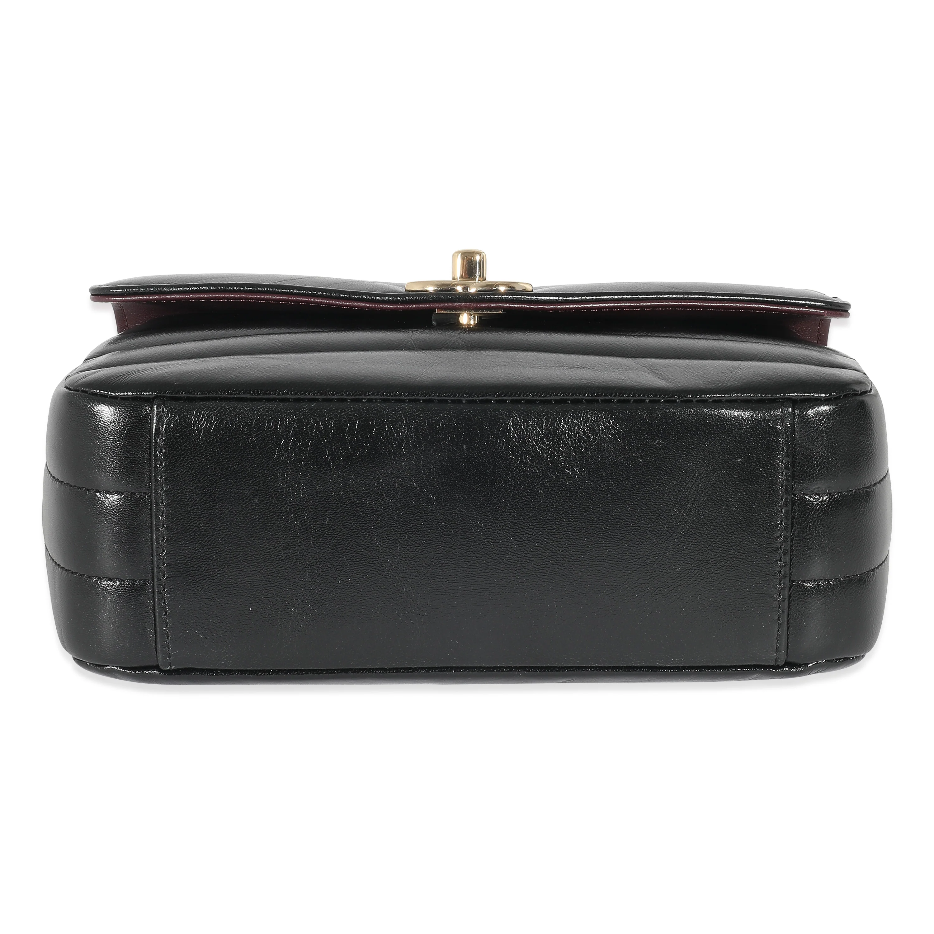Chanel 19B Black Shiny Chevron Lambskin Small Miroir Flap - Image 5