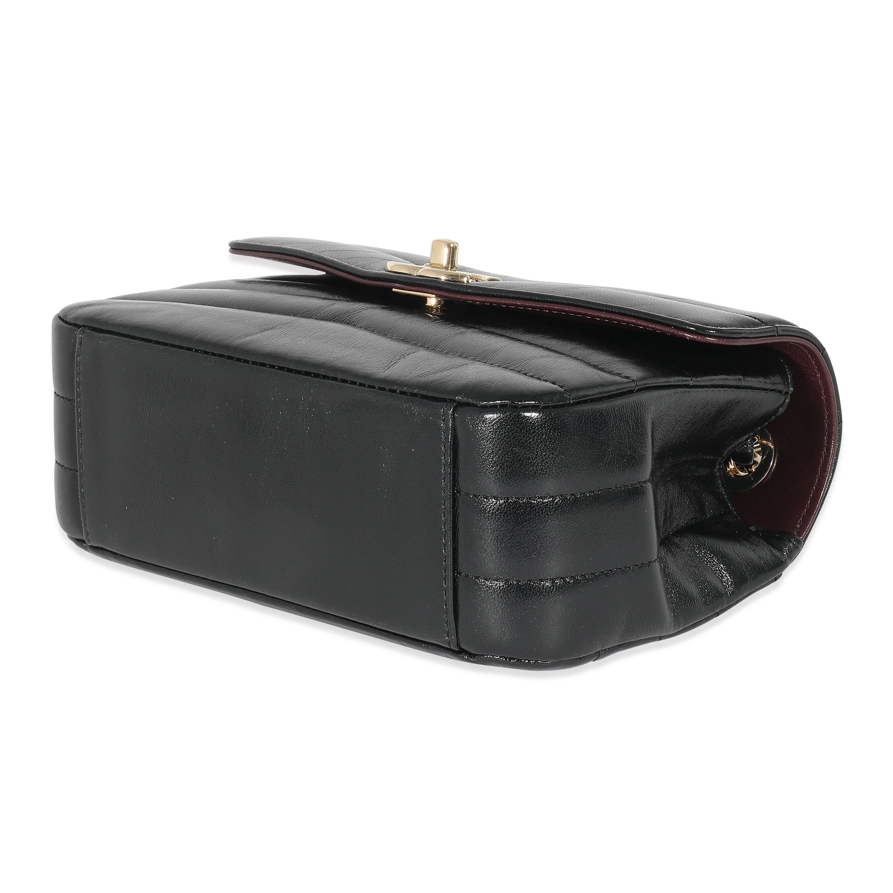 Chanel 19B Black Shiny Chevron Lambskin Small Miroir Flap - Image 7