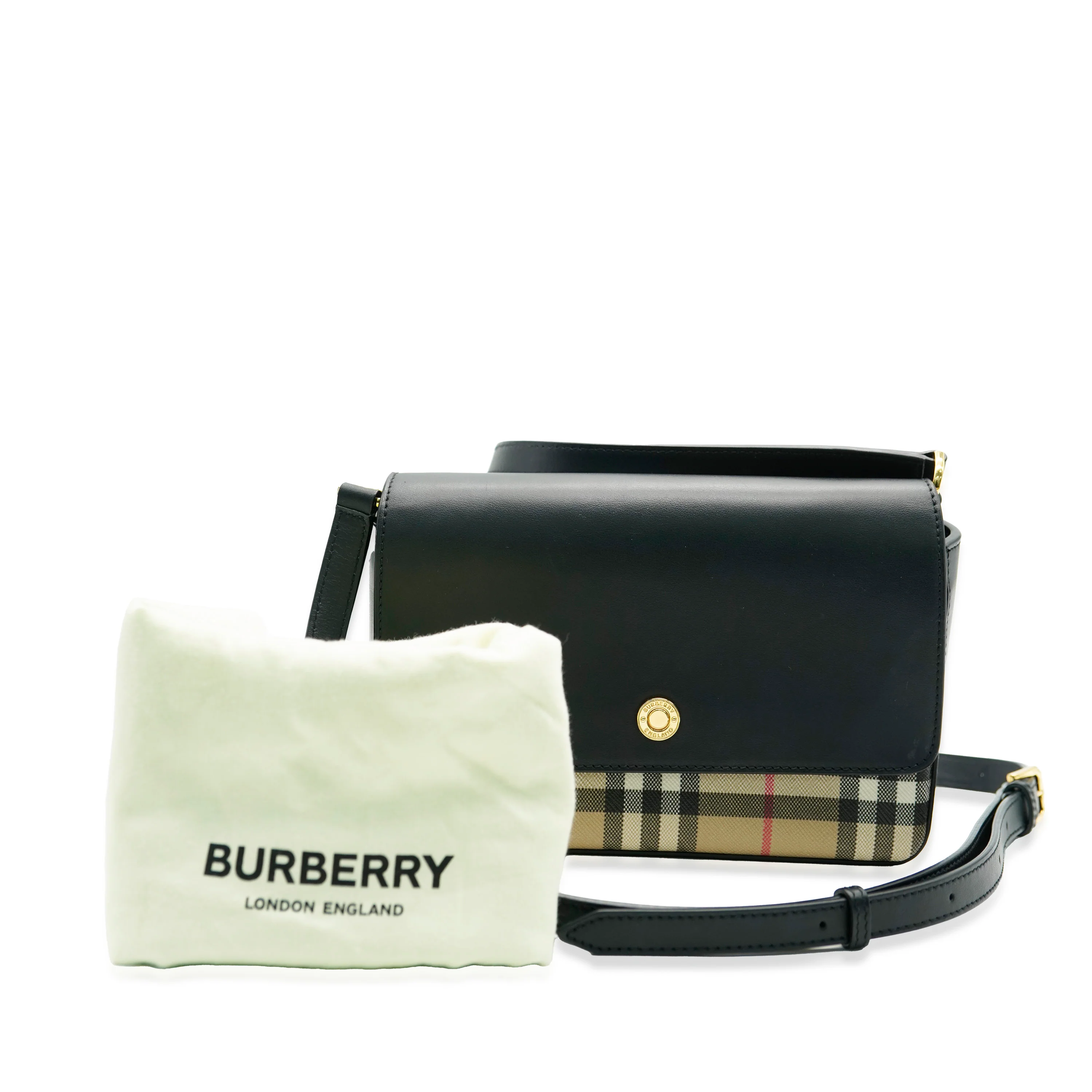 Black Calfskin Vintage Check New Hampshire Bag - Image 6