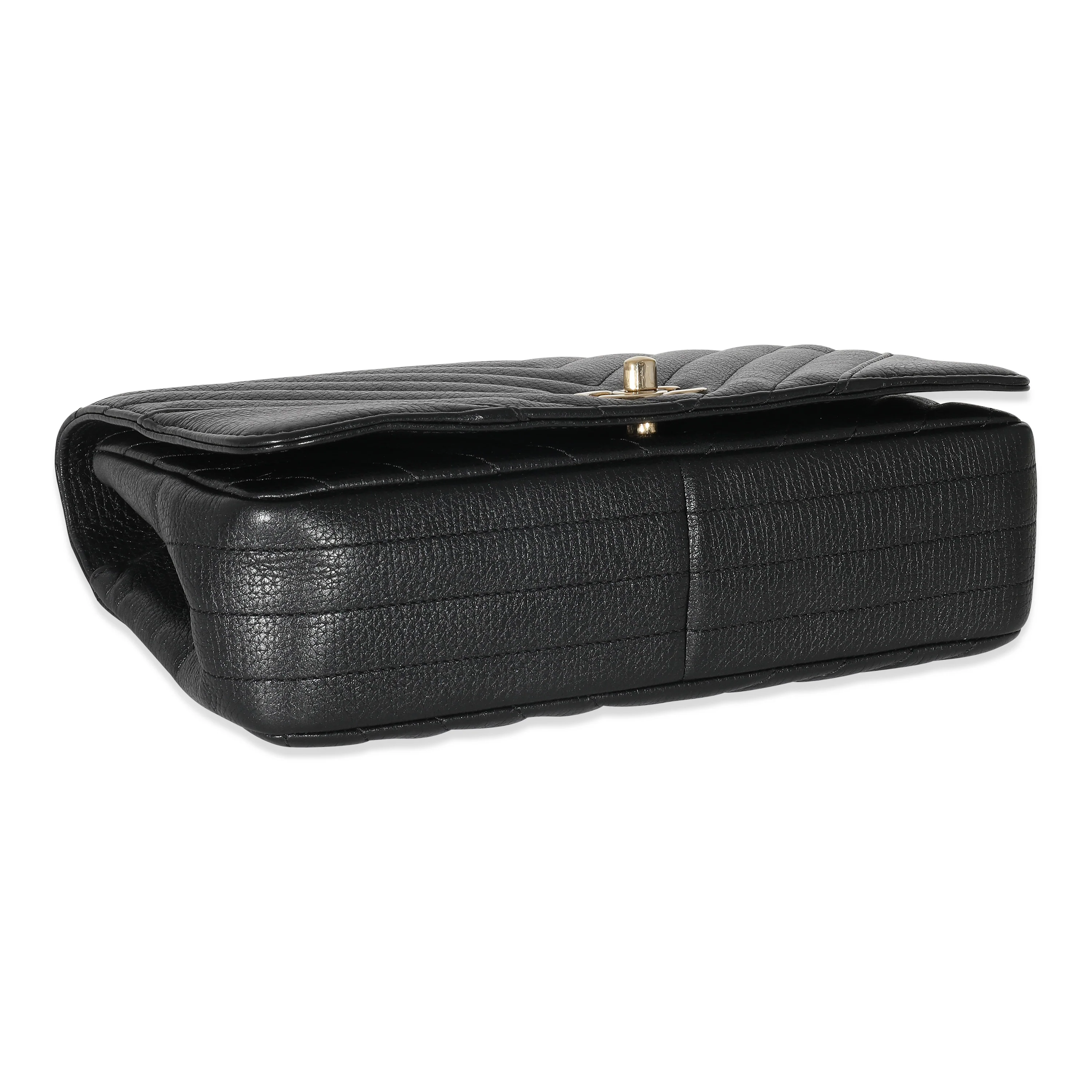 Chanel Black Chevron Quilted Medium Statement Flap Bag - Image 6