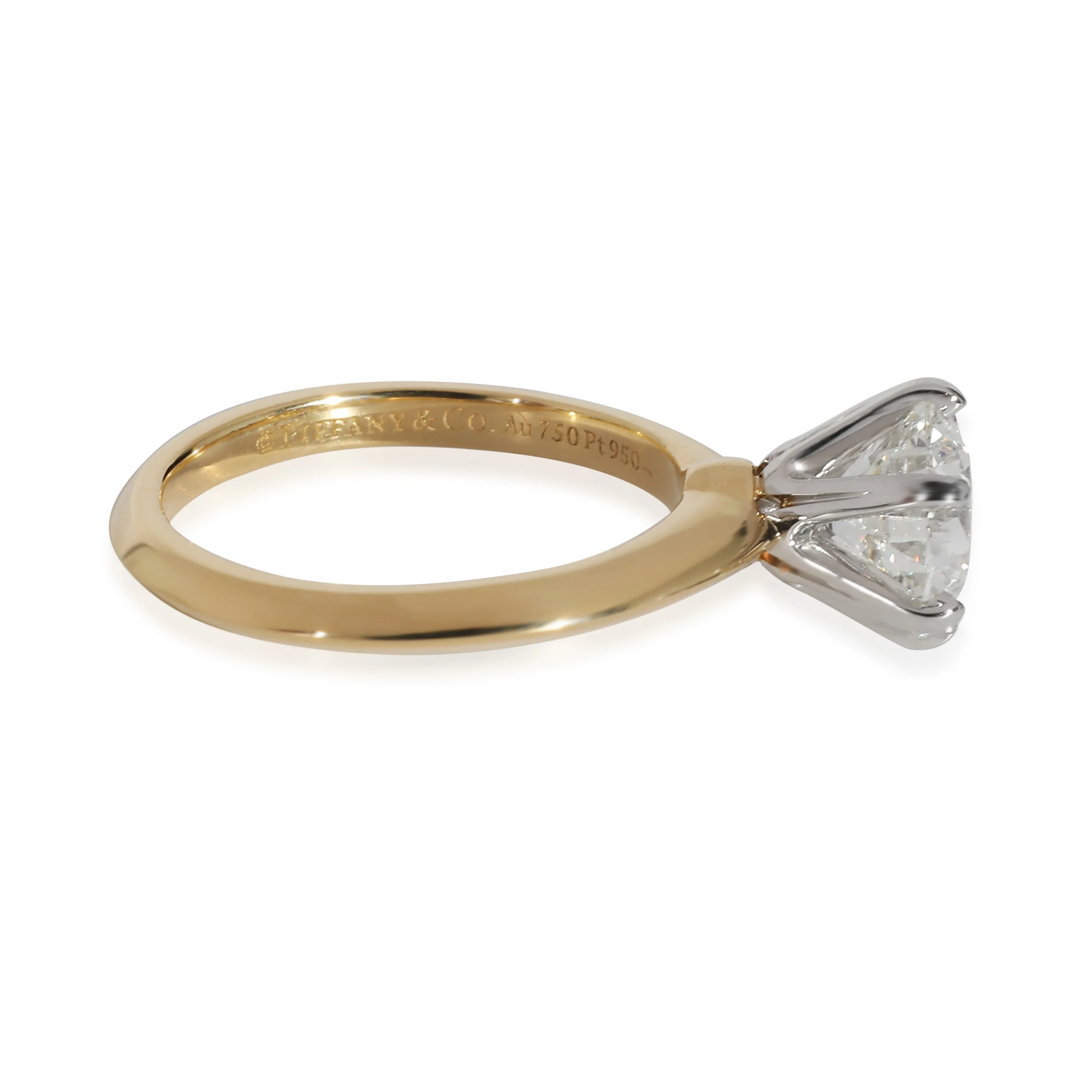 Tiffany & Co. Solitaire Diamond Engagement Ring in 18K Yellow Gold/Plat, 1.69ct - Image 2