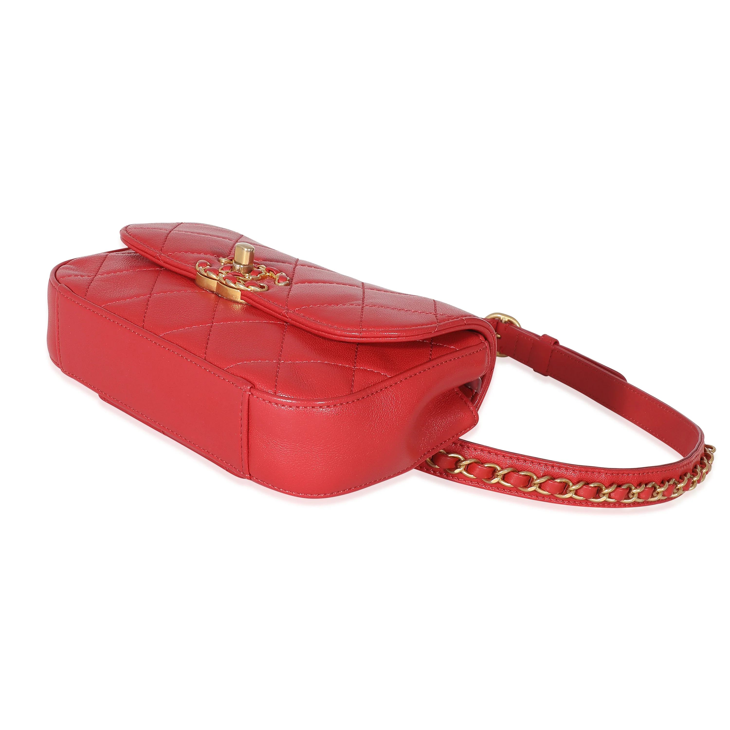 Chanel Quilted Lambskin Red Infinity Waist Belt Bag - Image 6