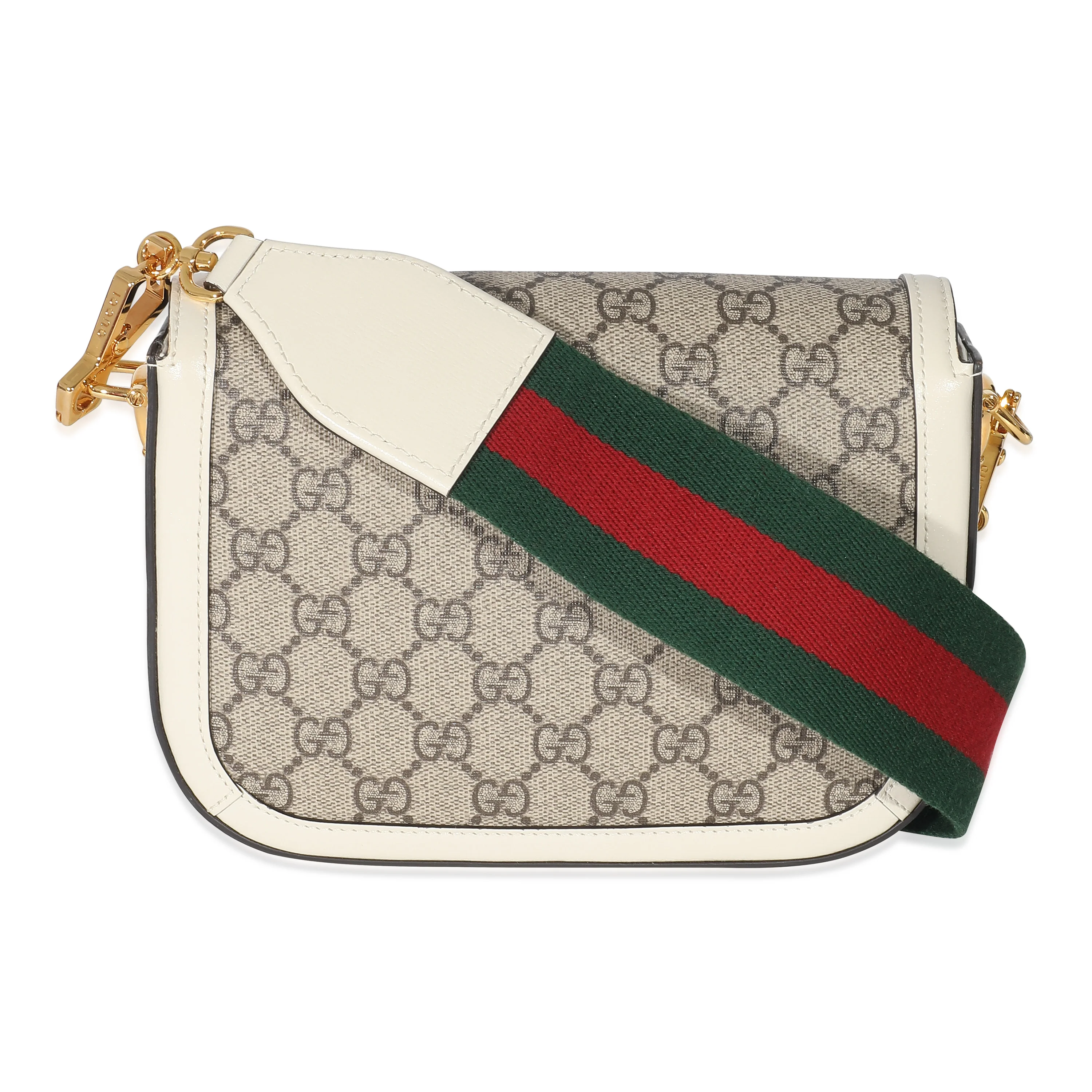 Gucci White Beige GG Canvas Mini Horsebit 1955 - Image 3