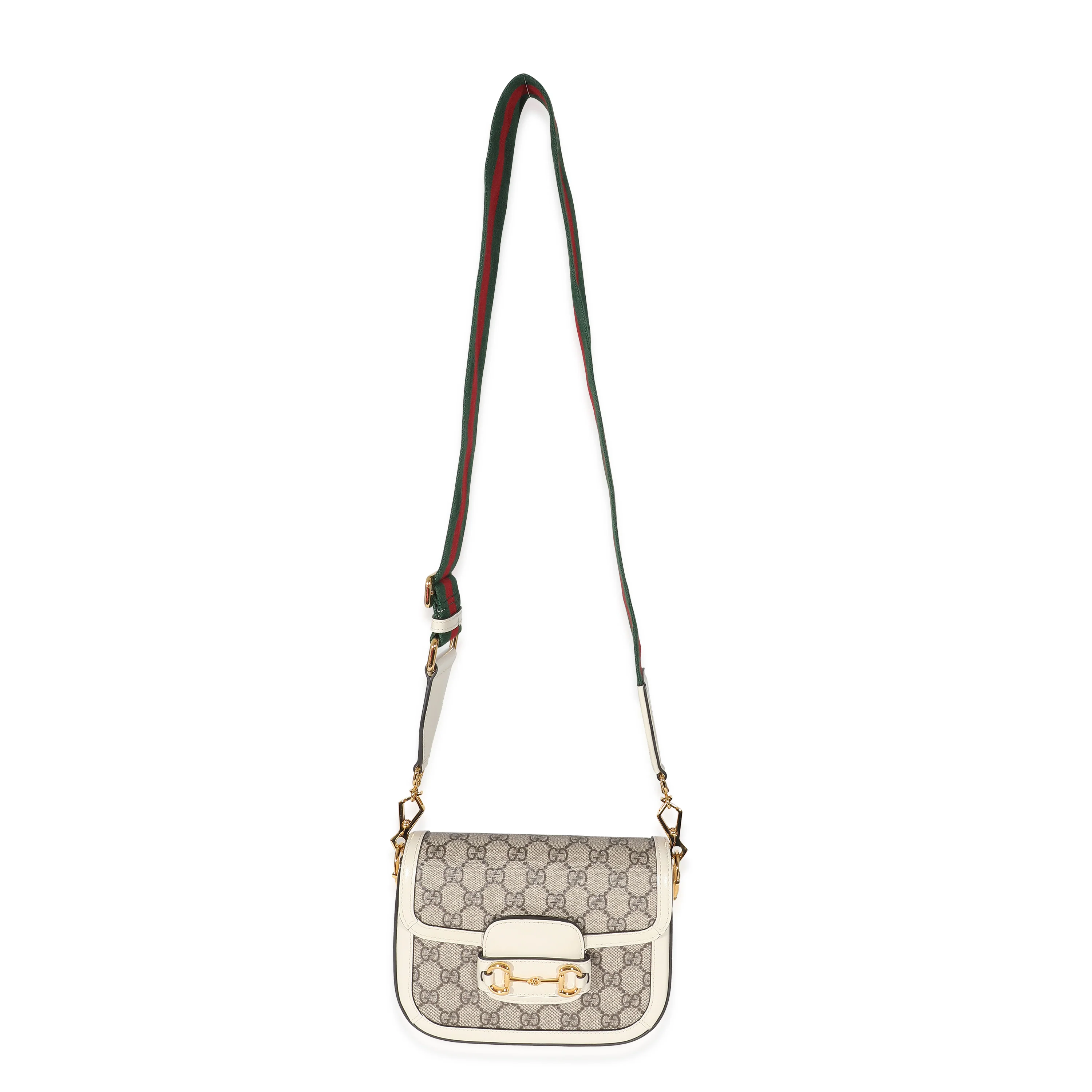 Gucci White Beige GG Canvas Mini Horsebit 1955 - Image 4