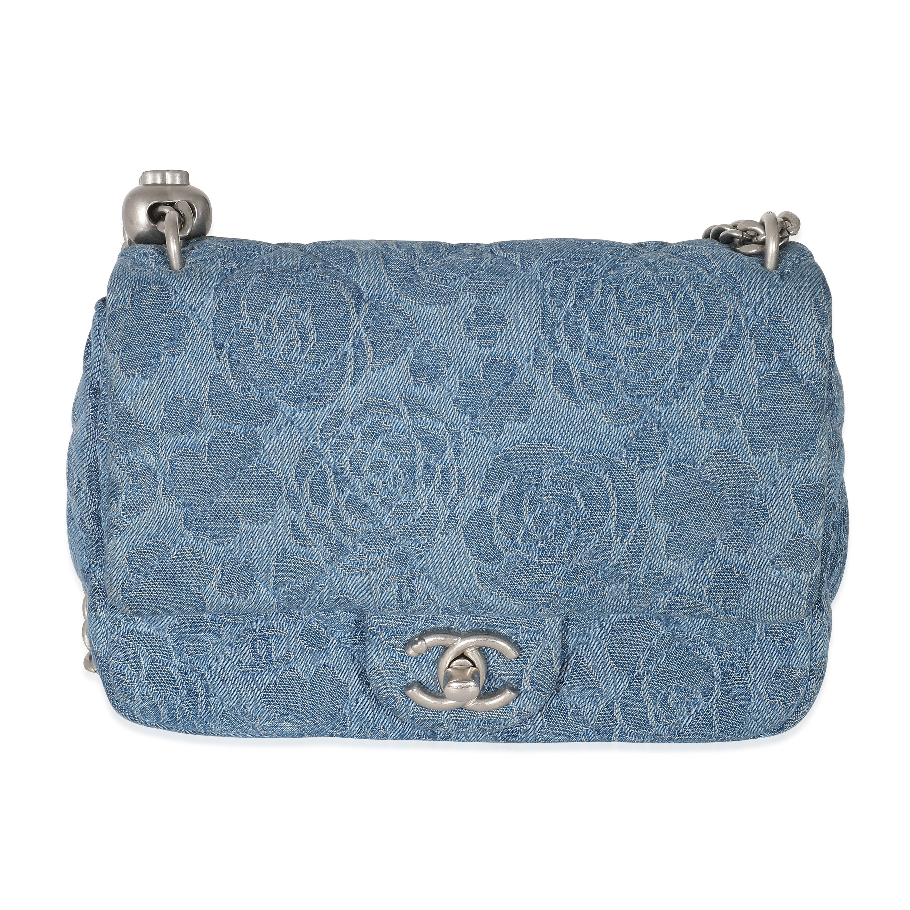 Chanel Blue Quilted Denim Sweetheart Crush Mini Flap Bag