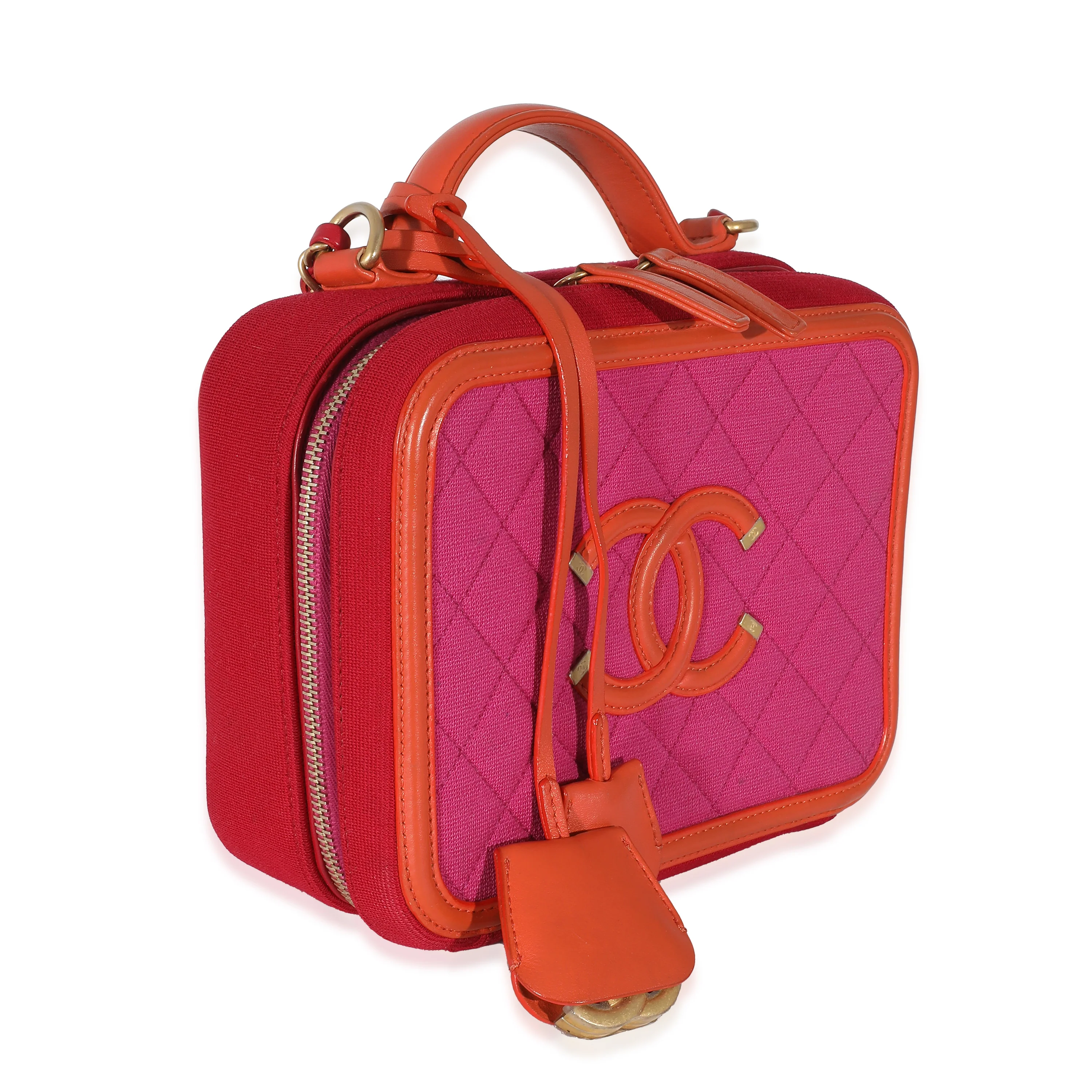 Chanel Multicolor Jersey Medium Filigree Vanity Case - Image 3