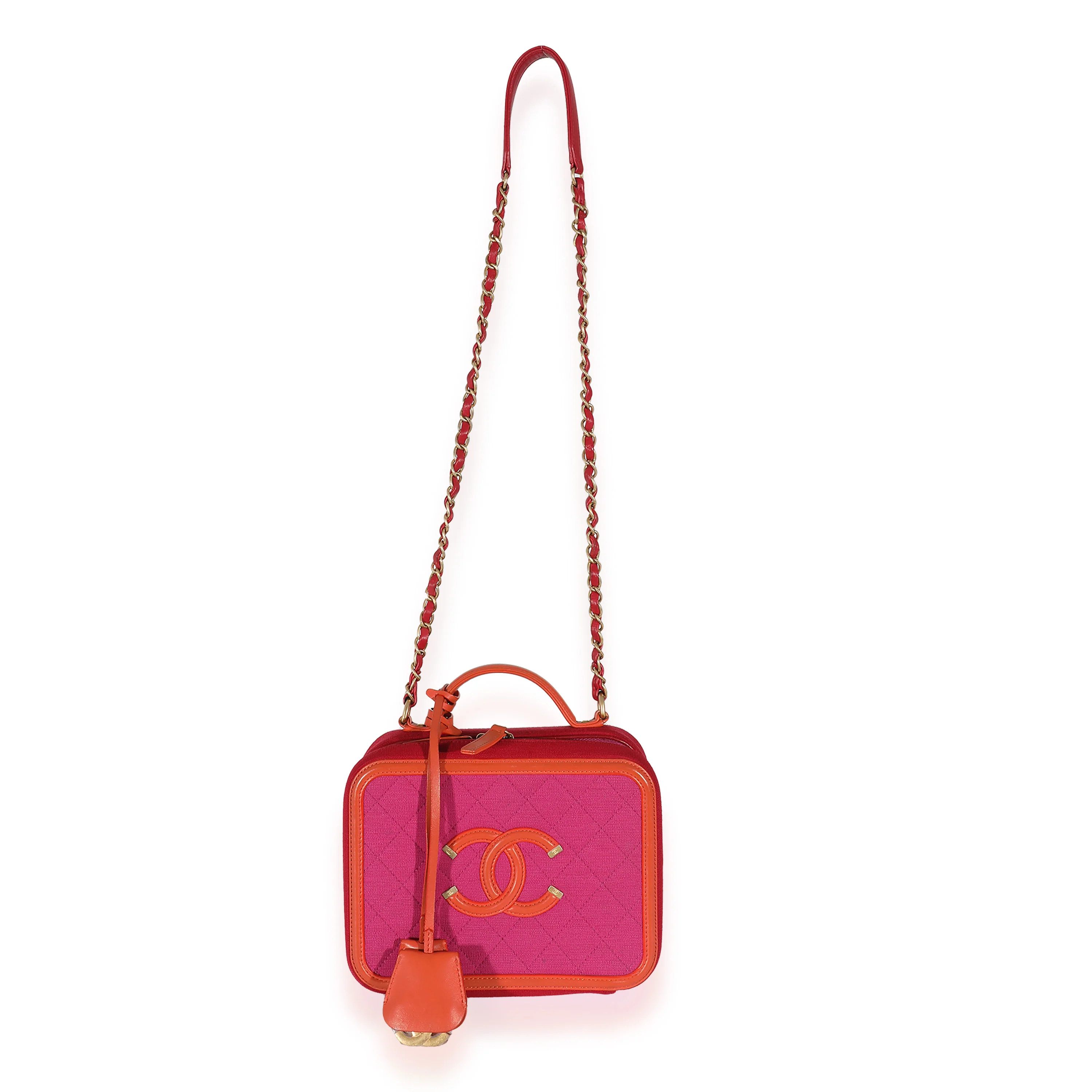 Chanel Multicolor Jersey Medium Filigree Vanity Case - Image 4