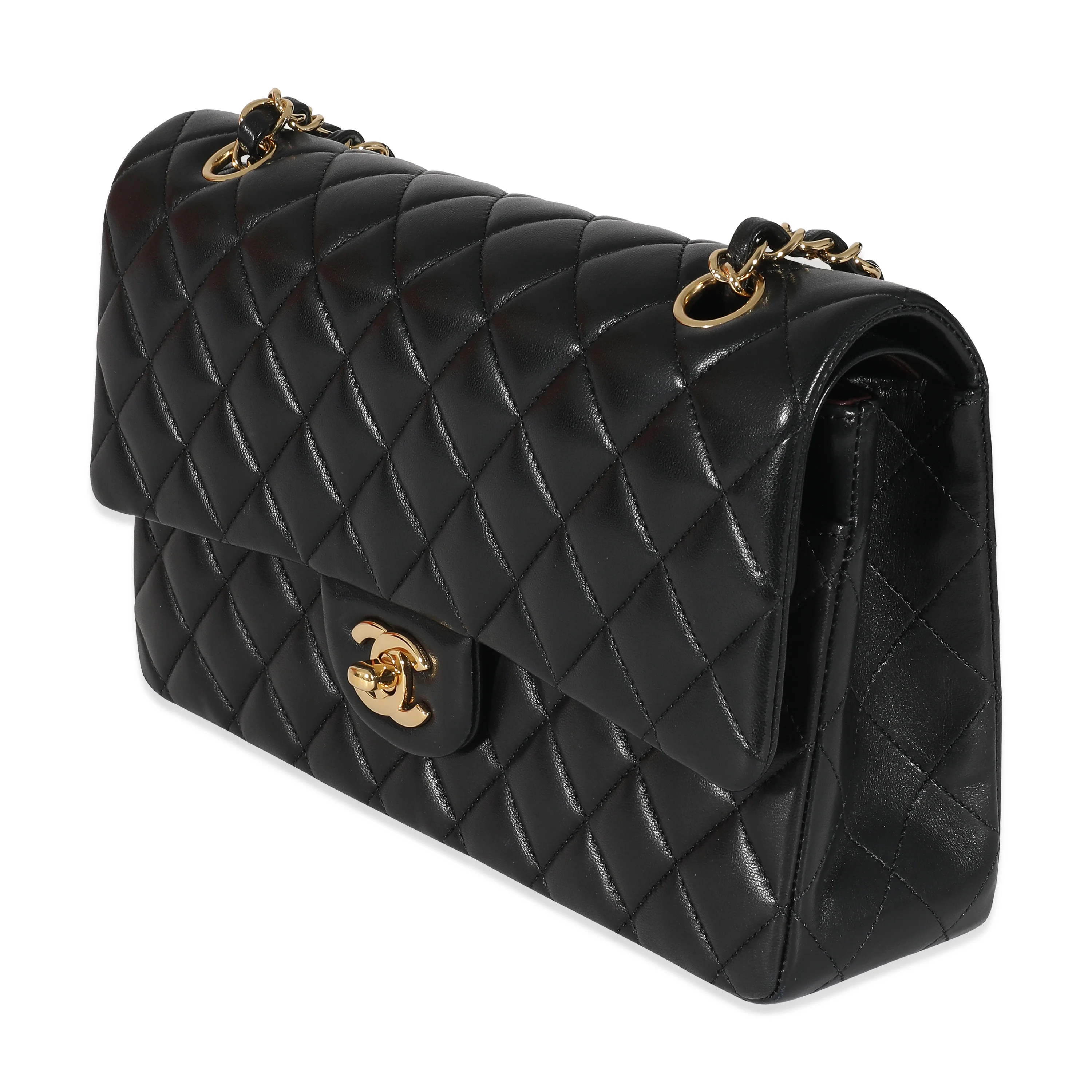 Black Quilted Lambskin Medium Classic Double Flap Bag - Image 2