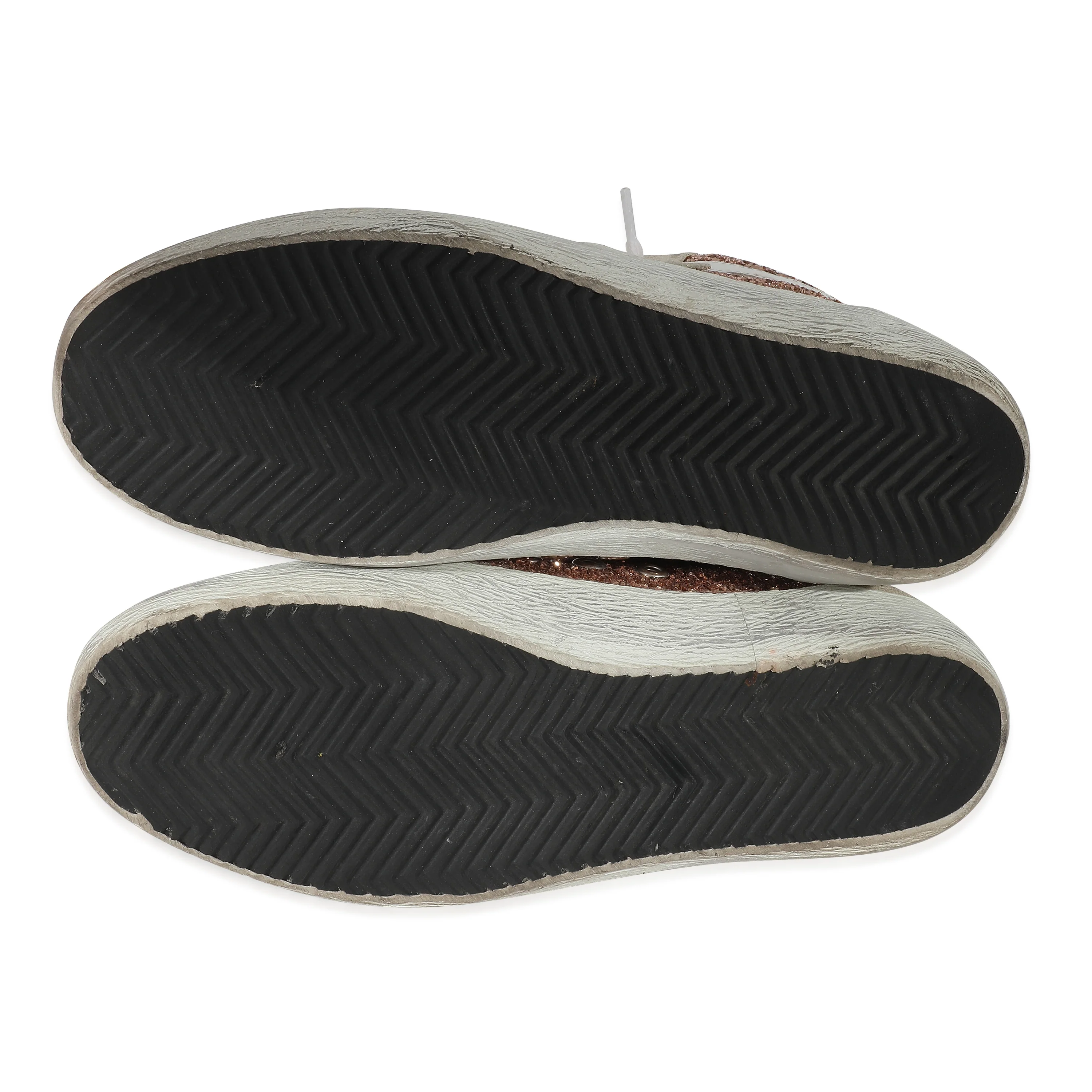 Golden Goose Suede Rose Gold Glitter Mid Star 36 - Image 4