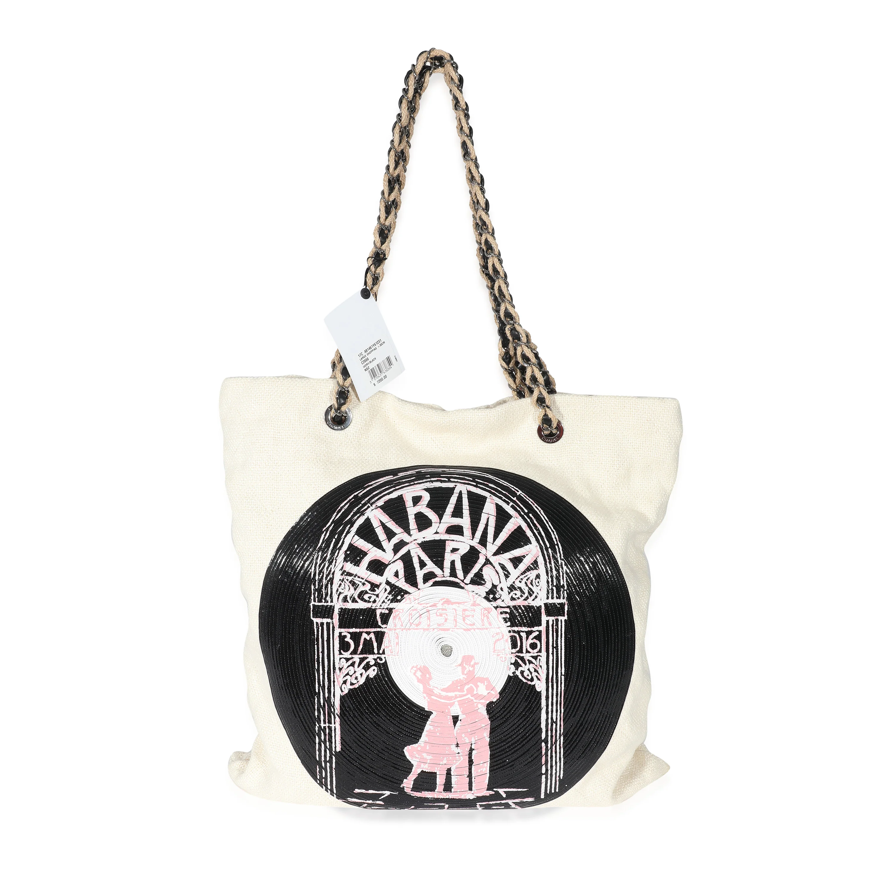 Chanel 17C Beige Canvas Paris Coco Cuba Record Tote - Image 3