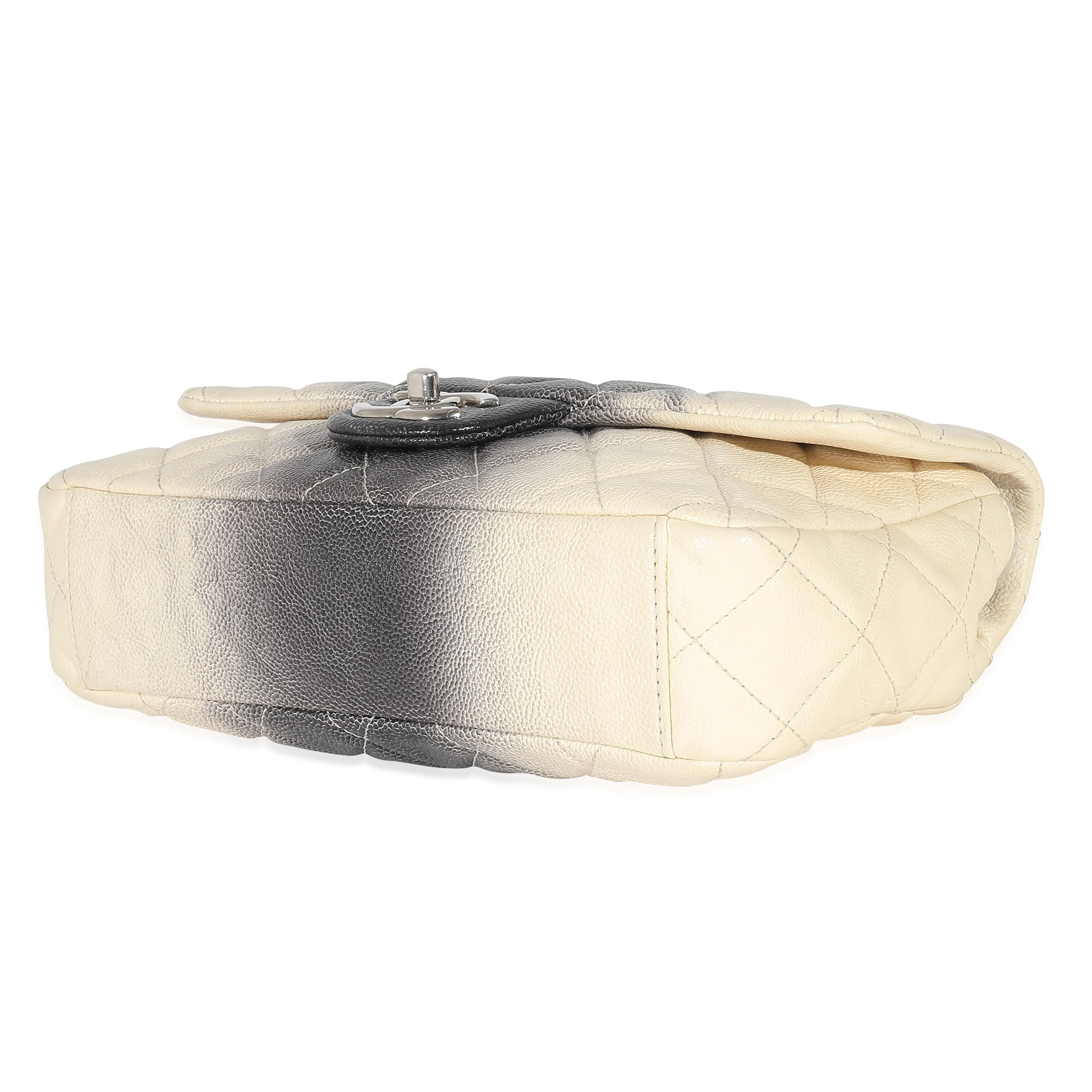 Chanel Ombré Cream Quilted Caviar Medium Single Flap Bag - Image 7